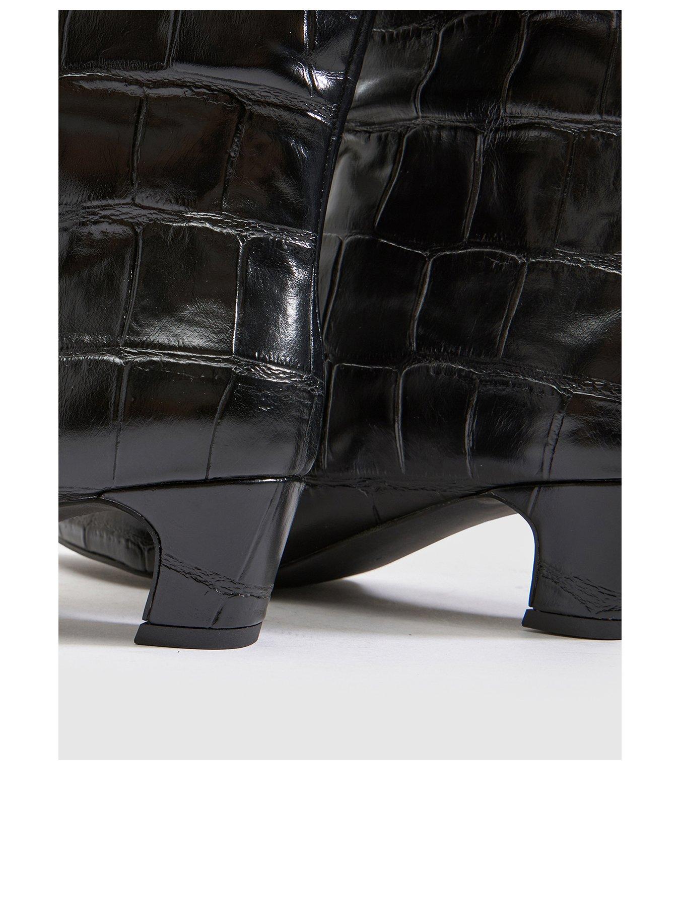 Image 3 of 4 of Schuh Womens Dollie Delia Update Croc Pull On Boots - Black