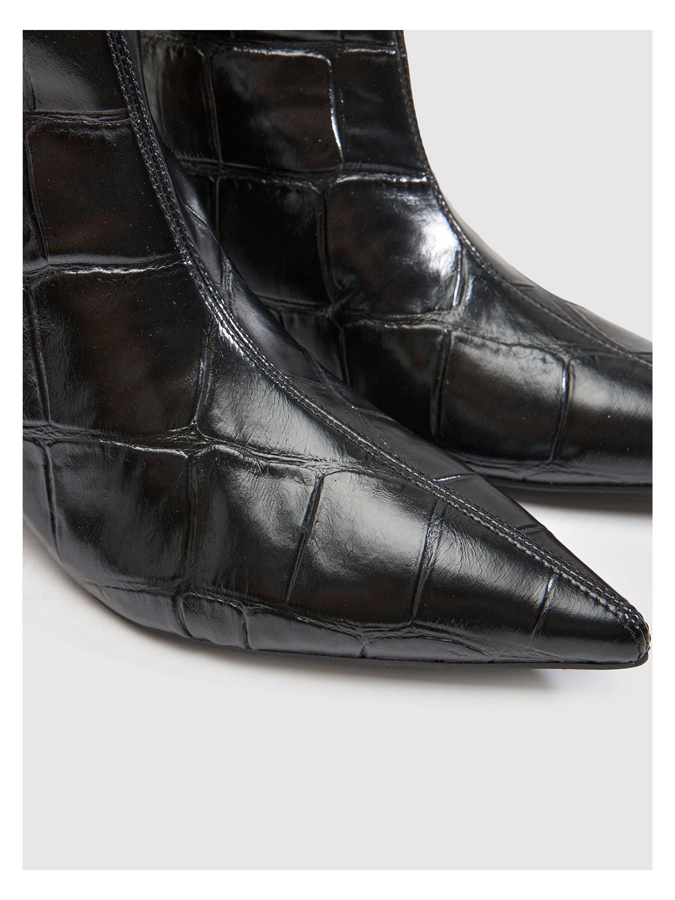Image 4 of 4 of Schuh Womens Dollie Delia Update Croc Pull On Boots - Black