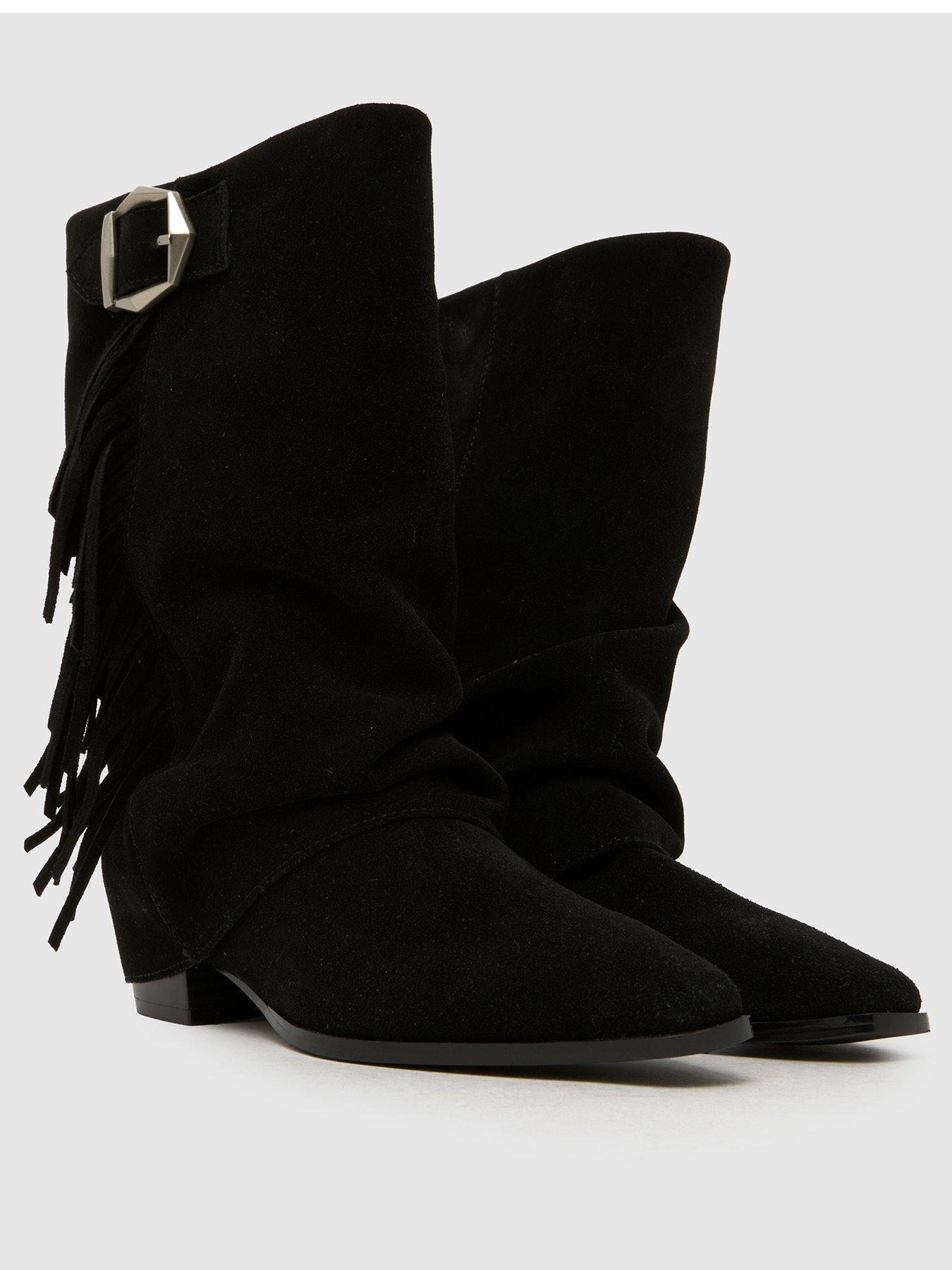 Image 2 of 4 of Schuh Dizzy Tassel Western Boot - Black