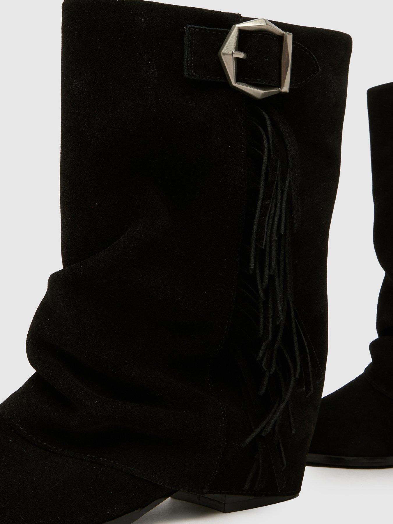 Image 4 of 4 of Schuh Dizzy Tassel Western Boot - Black