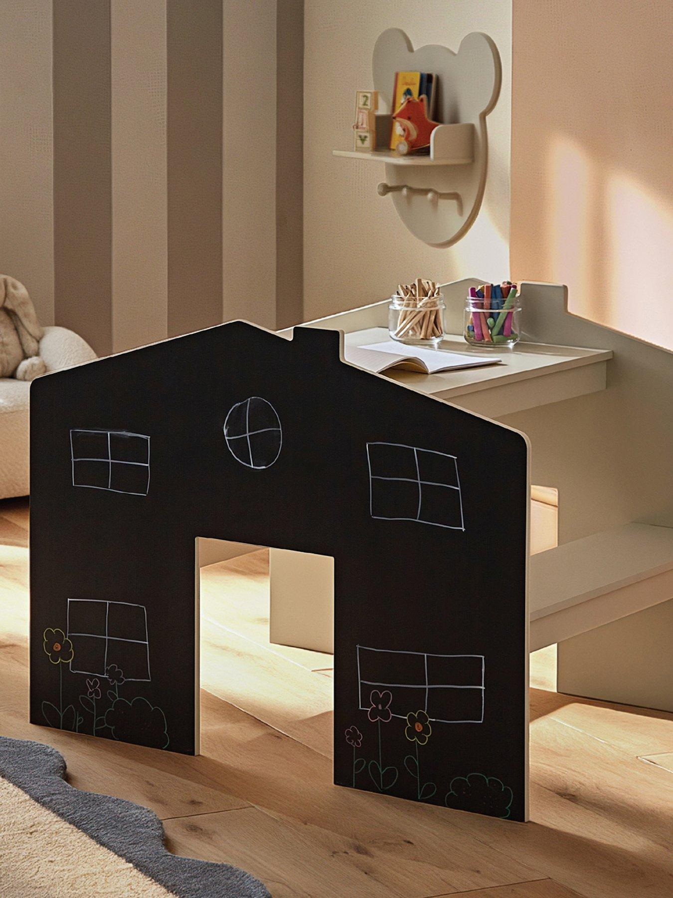 CuddleCo House Desk for 2 with benches - Pebble