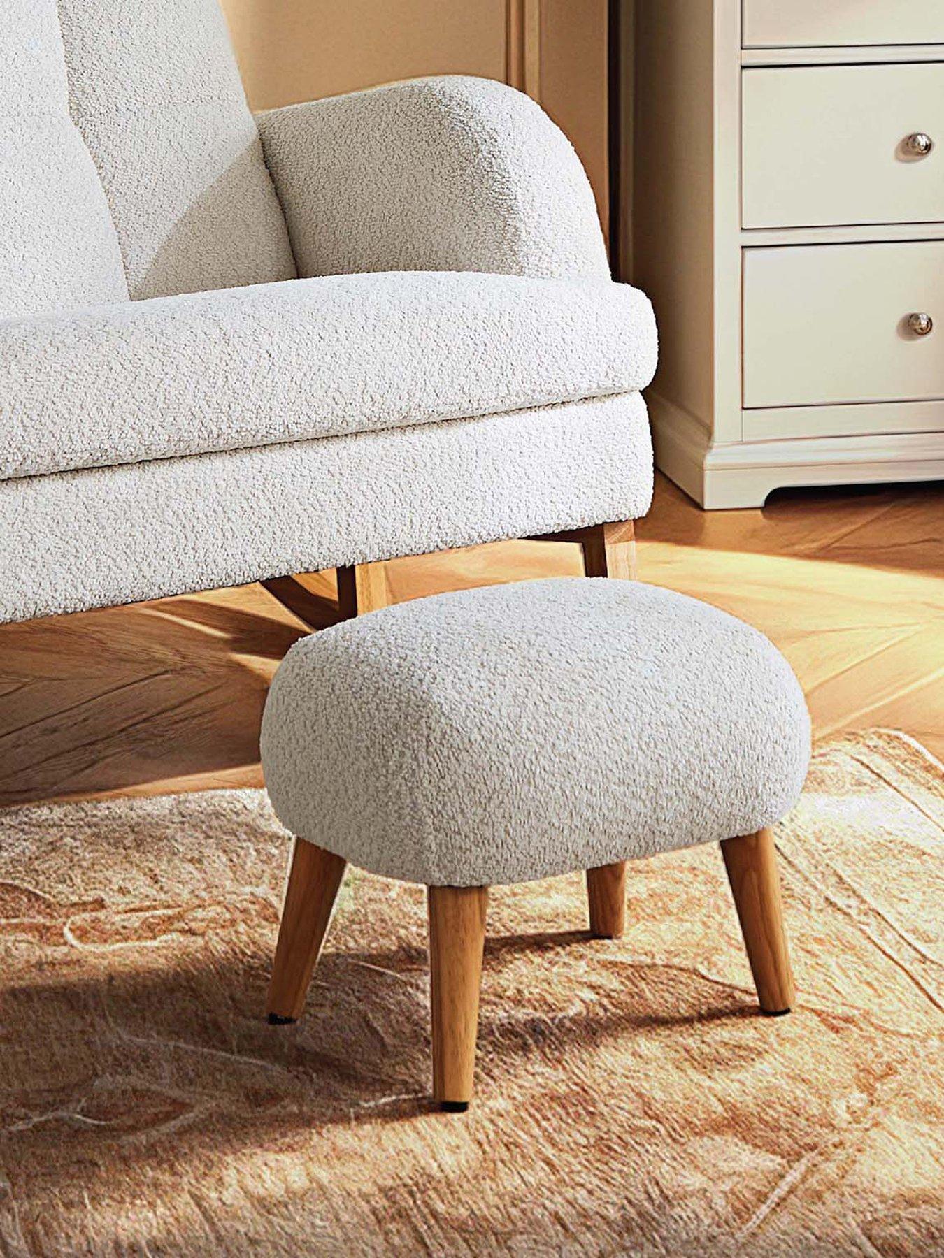 CuddleCo Etta Foot Stool, Off White