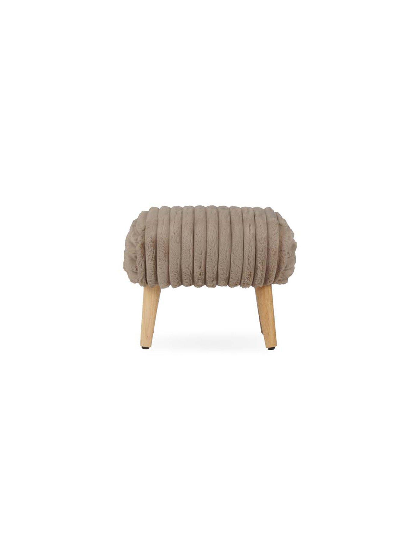 Image 1 of 3 of CuddleCo Etta Foot Stool - Mink Faux Fur