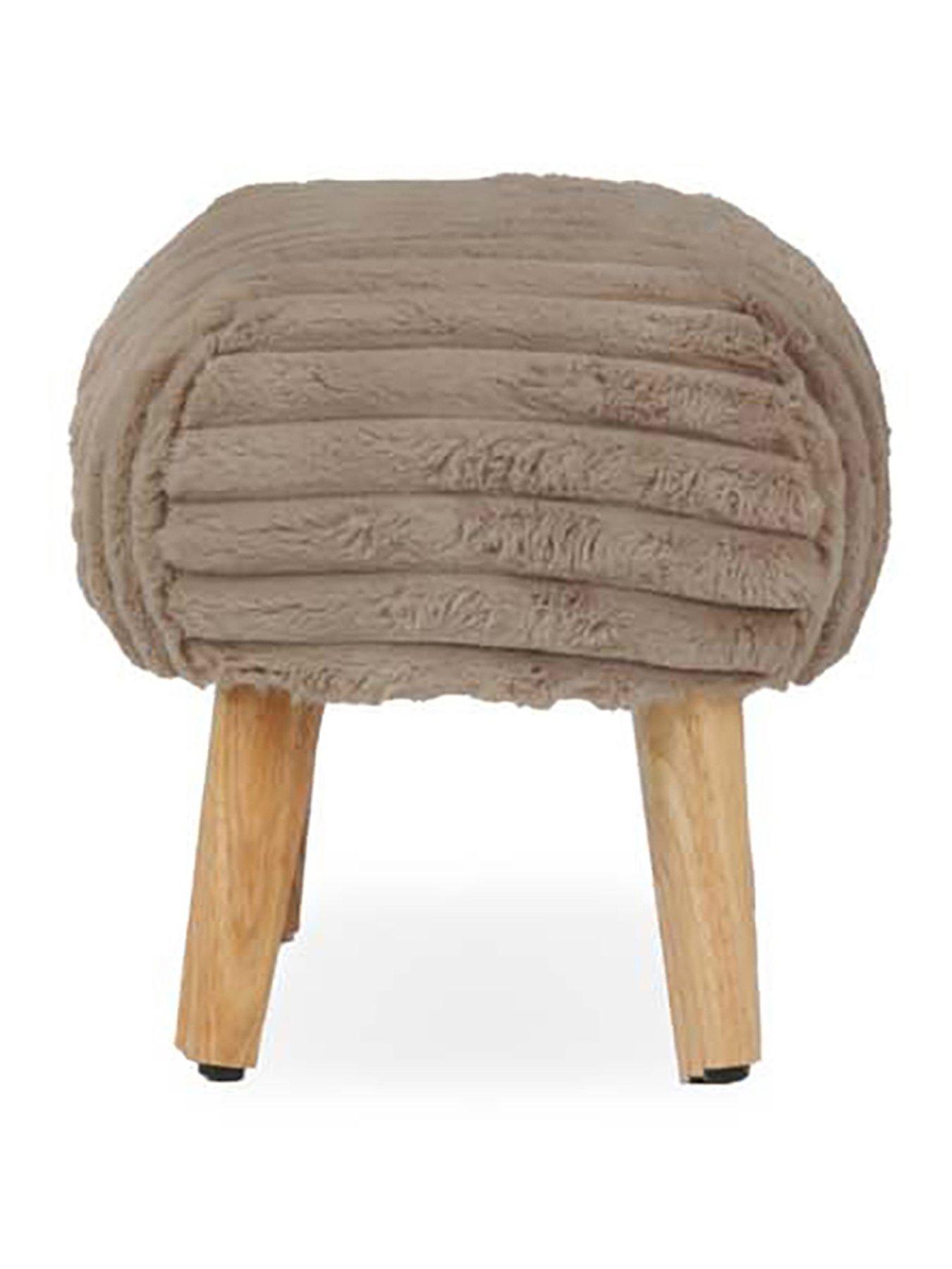 Image 2 of 3 of CuddleCo Etta Foot Stool - Mink Faux Fur