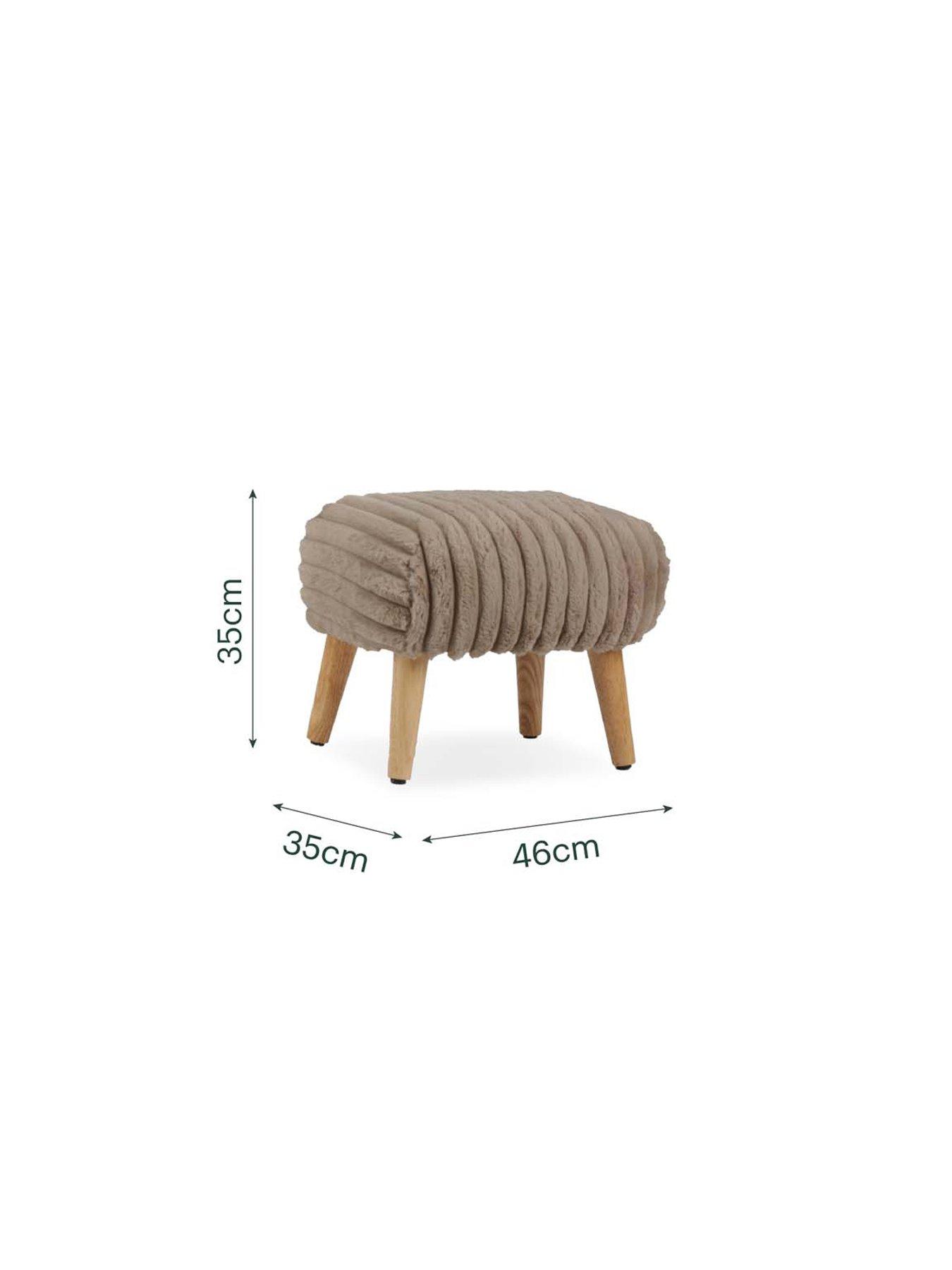 Image 3 of 3 of CuddleCo Etta Foot Stool - Mink Faux Fur