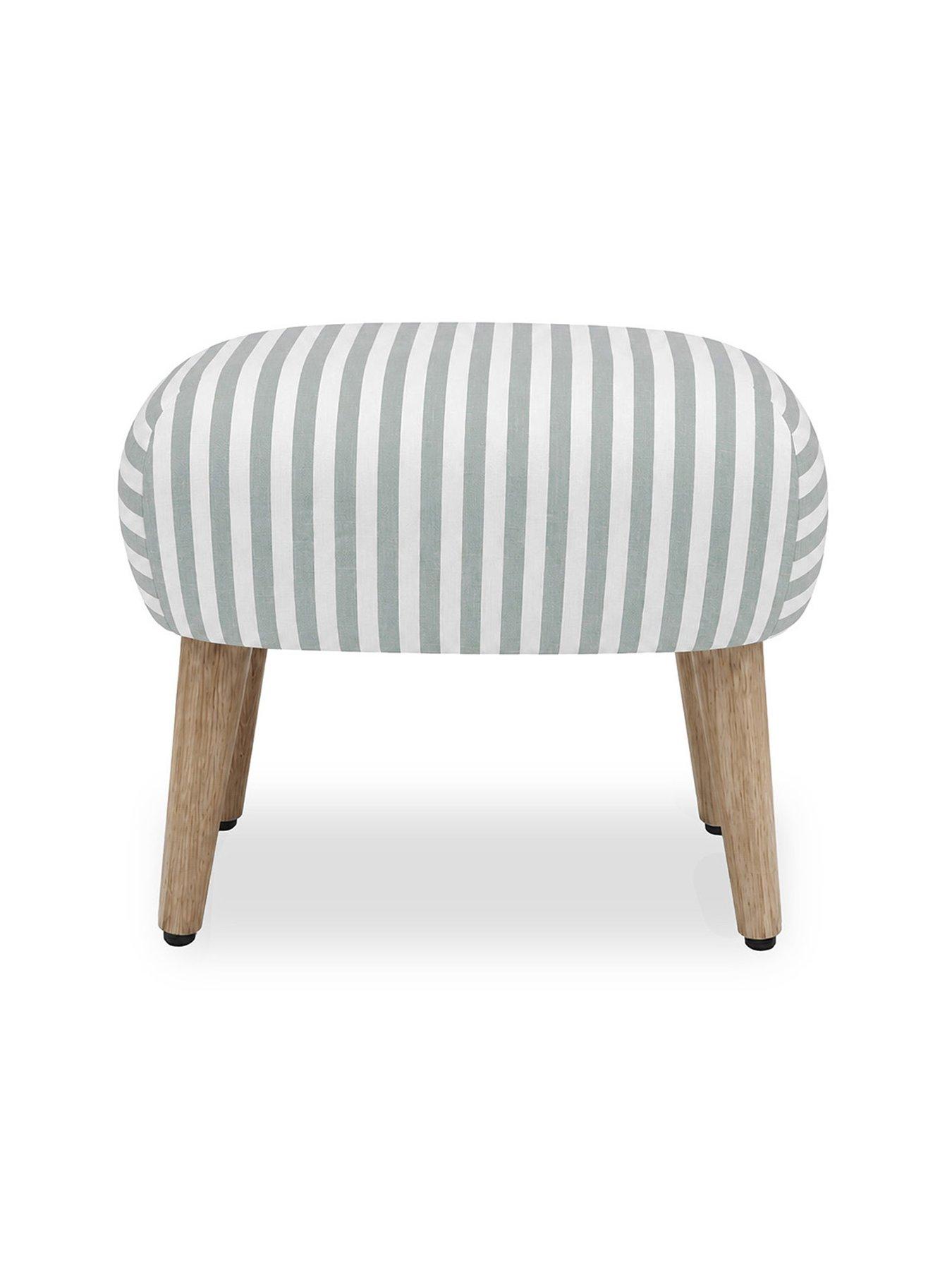 Image 4 of 6 of CuddleCo Etta Foot Stool - Sea Salt Stripe