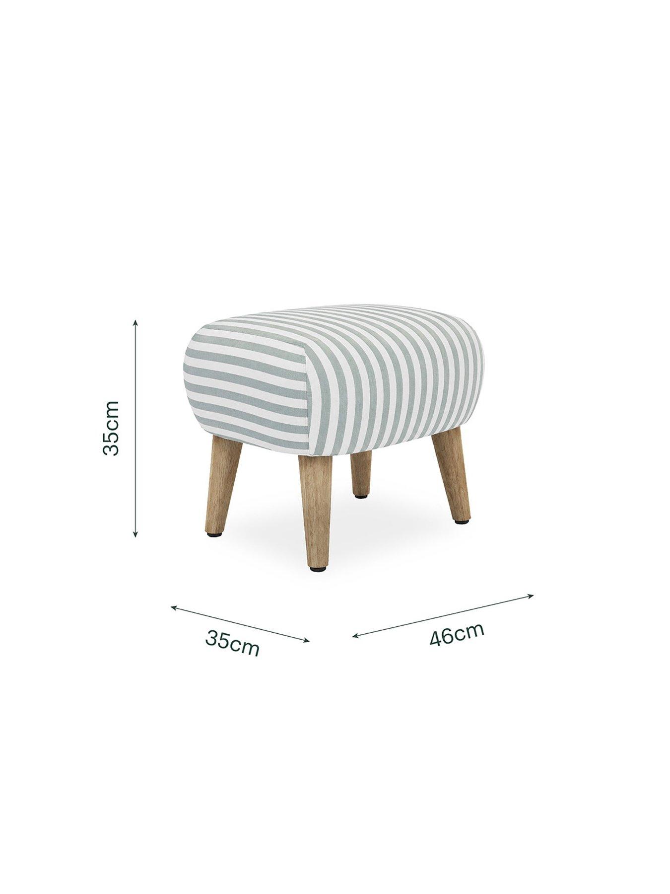 Image 5 of 6 of CuddleCo Etta Foot Stool - Sea Salt Stripe