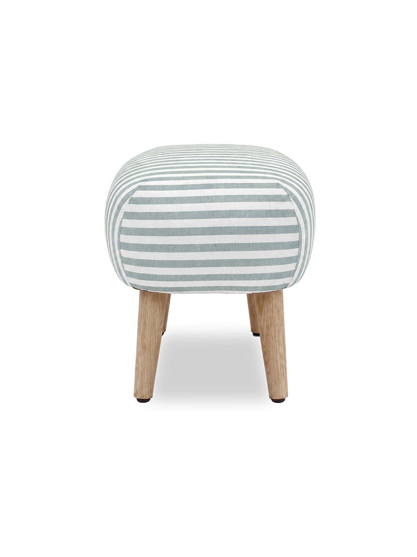 Image 6 of 6 of CuddleCo Etta Foot Stool - Sea Salt Stripe