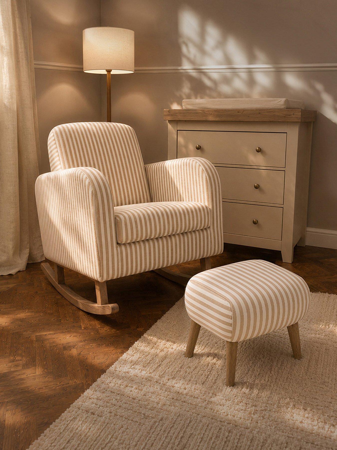 CuddleCo Etta Nursing Chair & Foot Stool - Beach Stripe