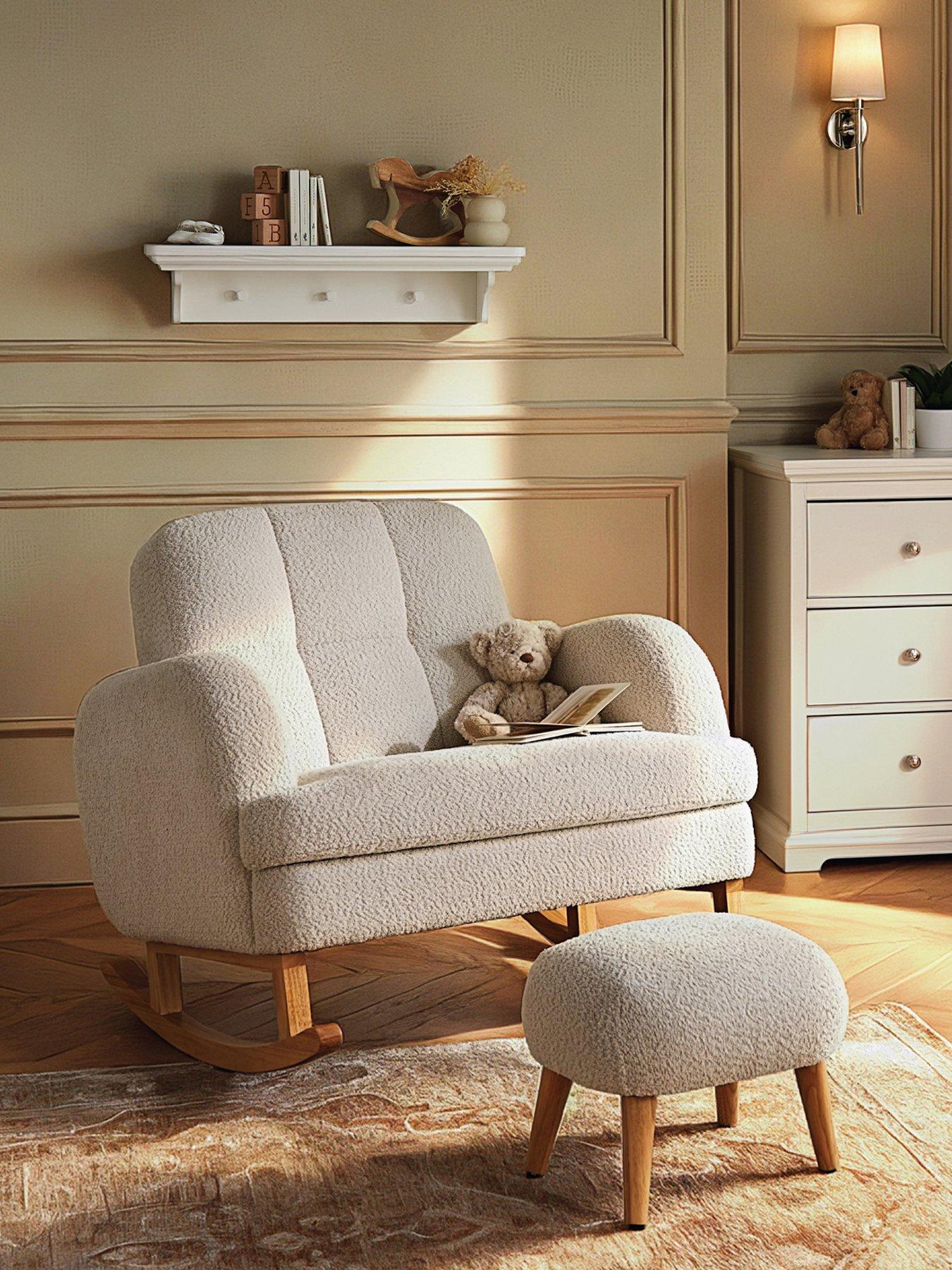 Cuddleco Etta Cuddle Nursing Chair & Footstool - Boucle Mushroom