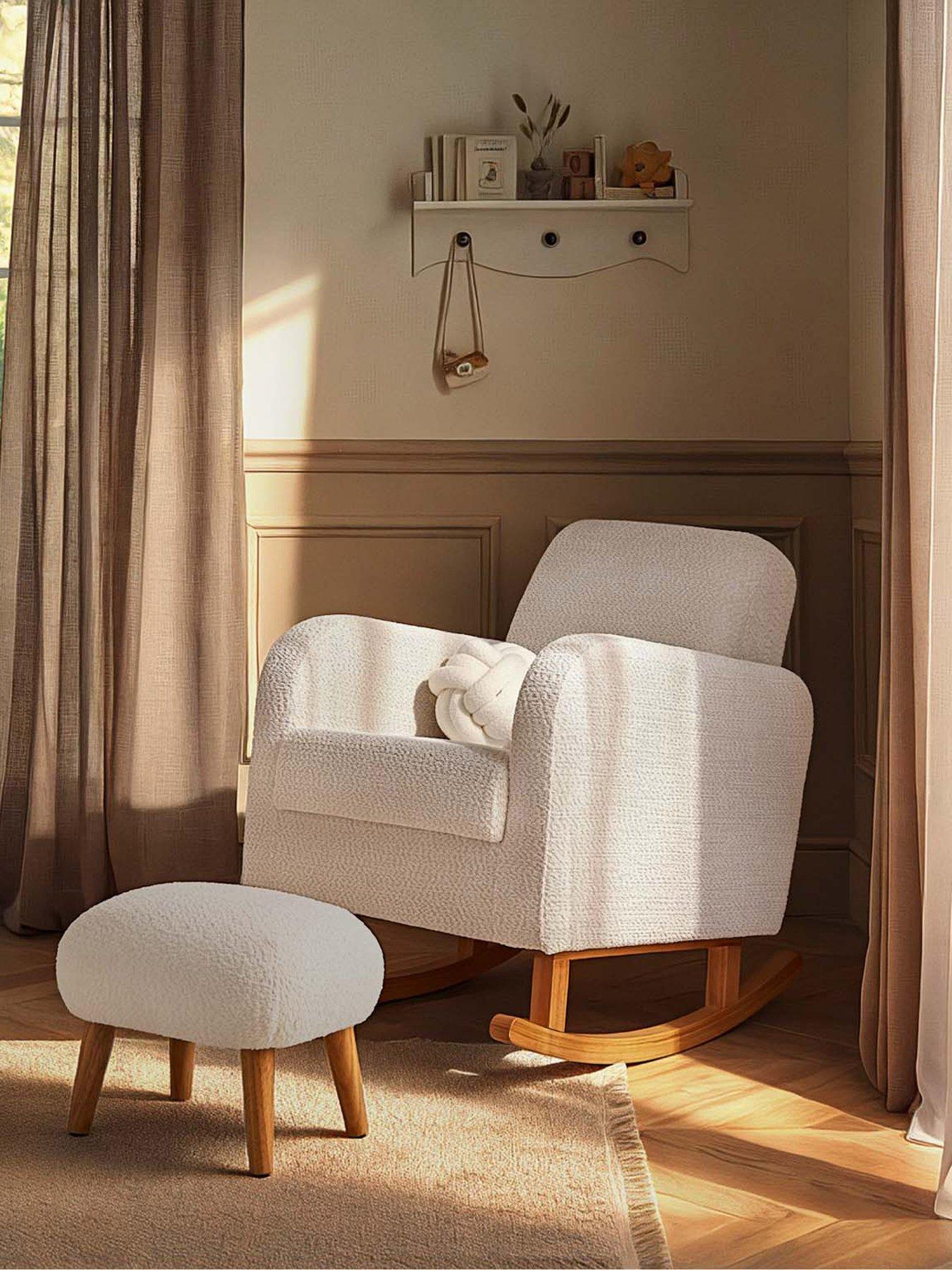 Cuddleco Unisex Mushroom Etta Boucle Nursing Chair & Footstool - Image 3
