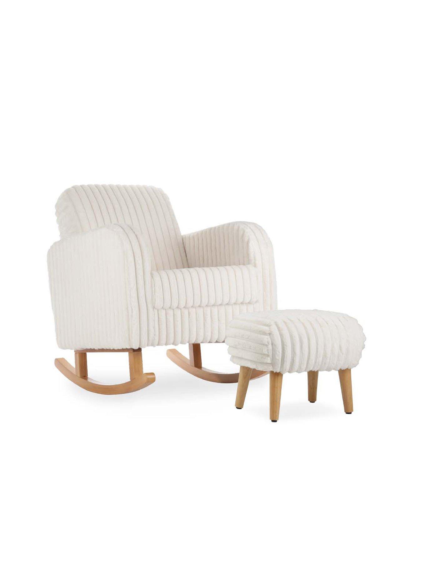 CuddleCo Etta Nursing Chair & Foot Stool, Cream