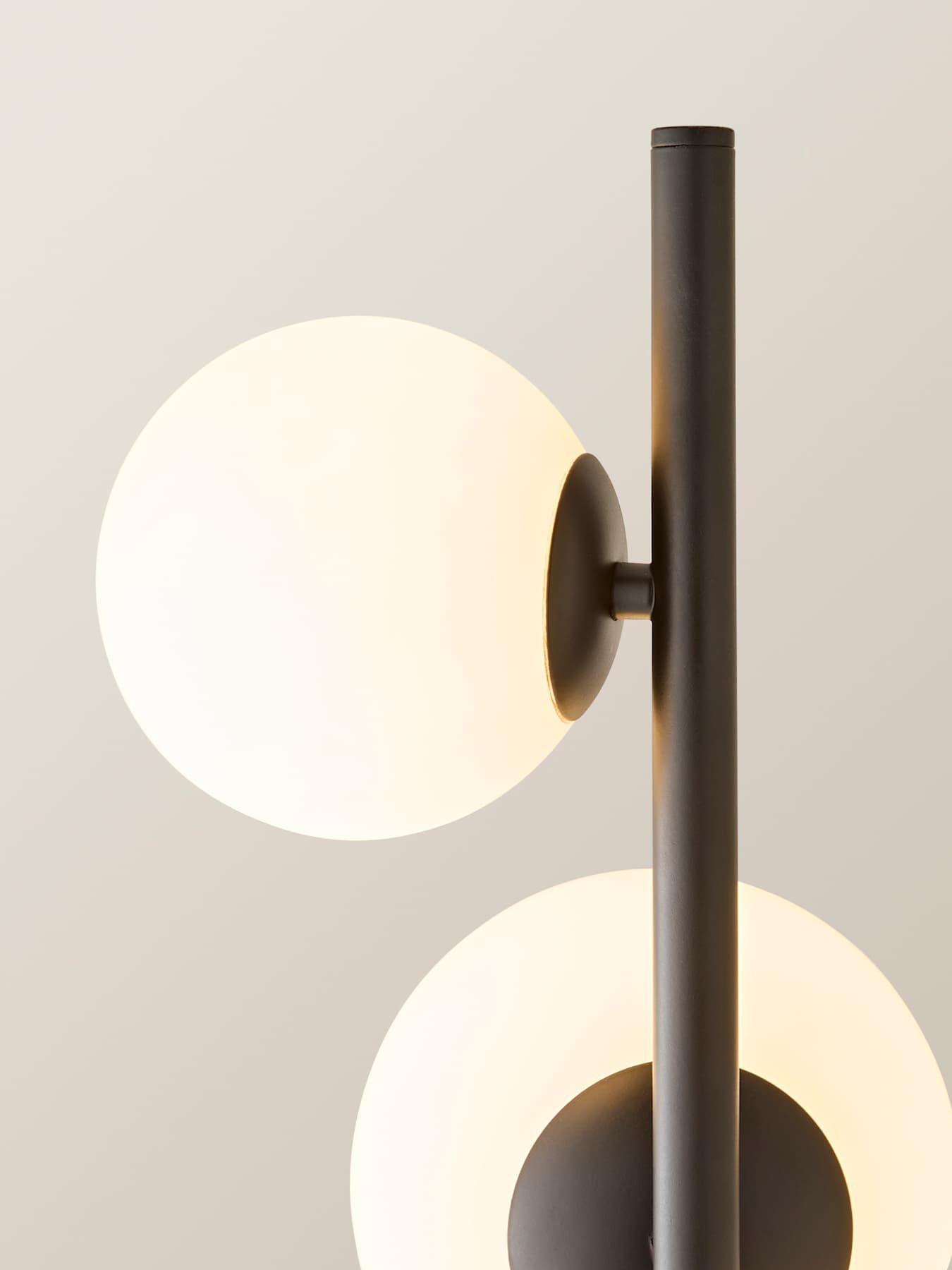 Image 4 of 6 of ValueLights Marlow Matte Black Multi Arm Floor Lamp and Warm White Bulb