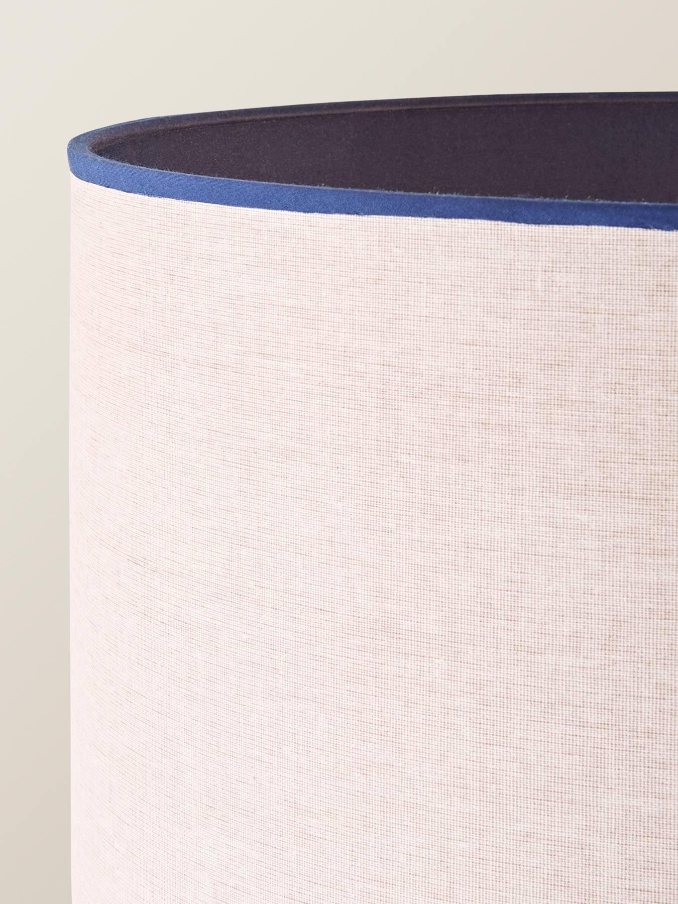 Image 4 of 6 of ValueLights Amara Navy Twist Floor Lamp with Colour Match Inner Shade and Warm White Bulb