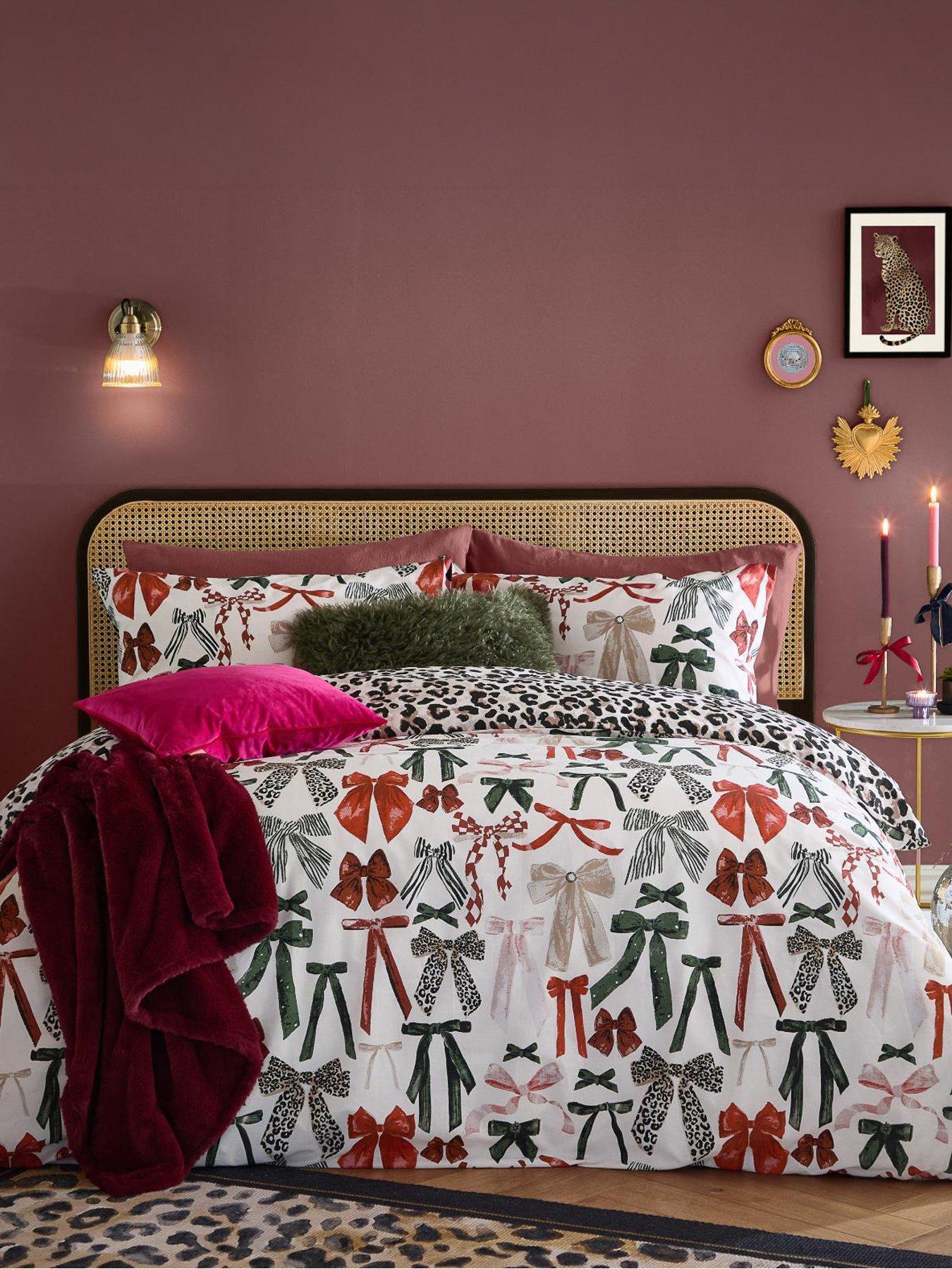 Furn Mila Bows Super King Duvet Set Leopard