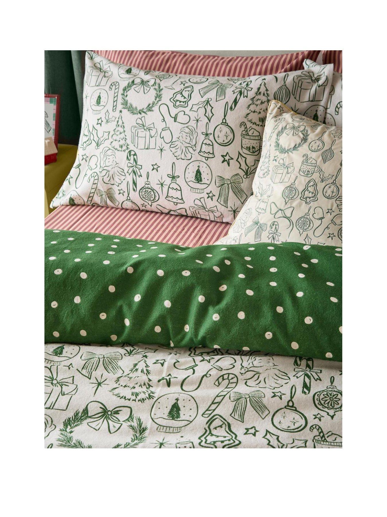 Image 2 of 4 of Furn Merry Christmas Duvet Set Oat/Green