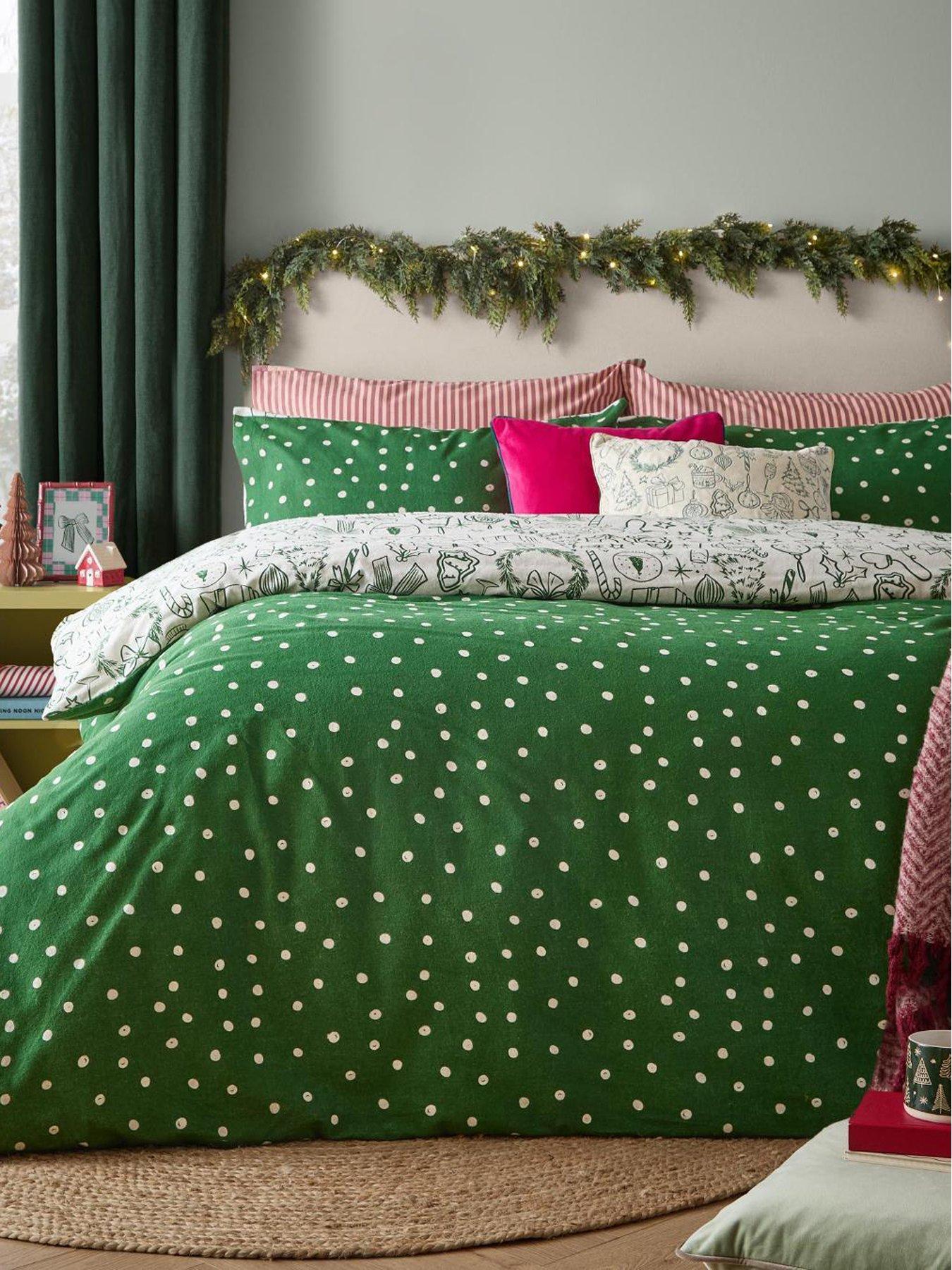 Image 3 of 4 of Furn Merry Christmas Duvet Set Oat/Green