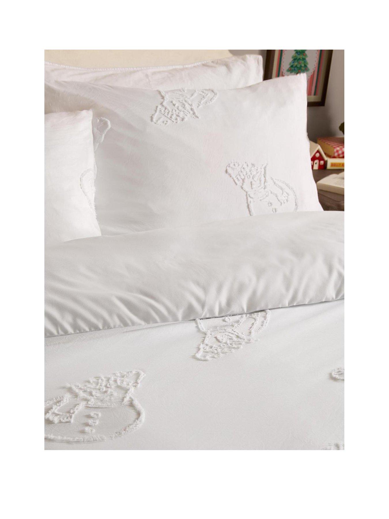 Image 2 of 3 of Duvet Day Snowmen Soft Tufted Single Duvet Set White