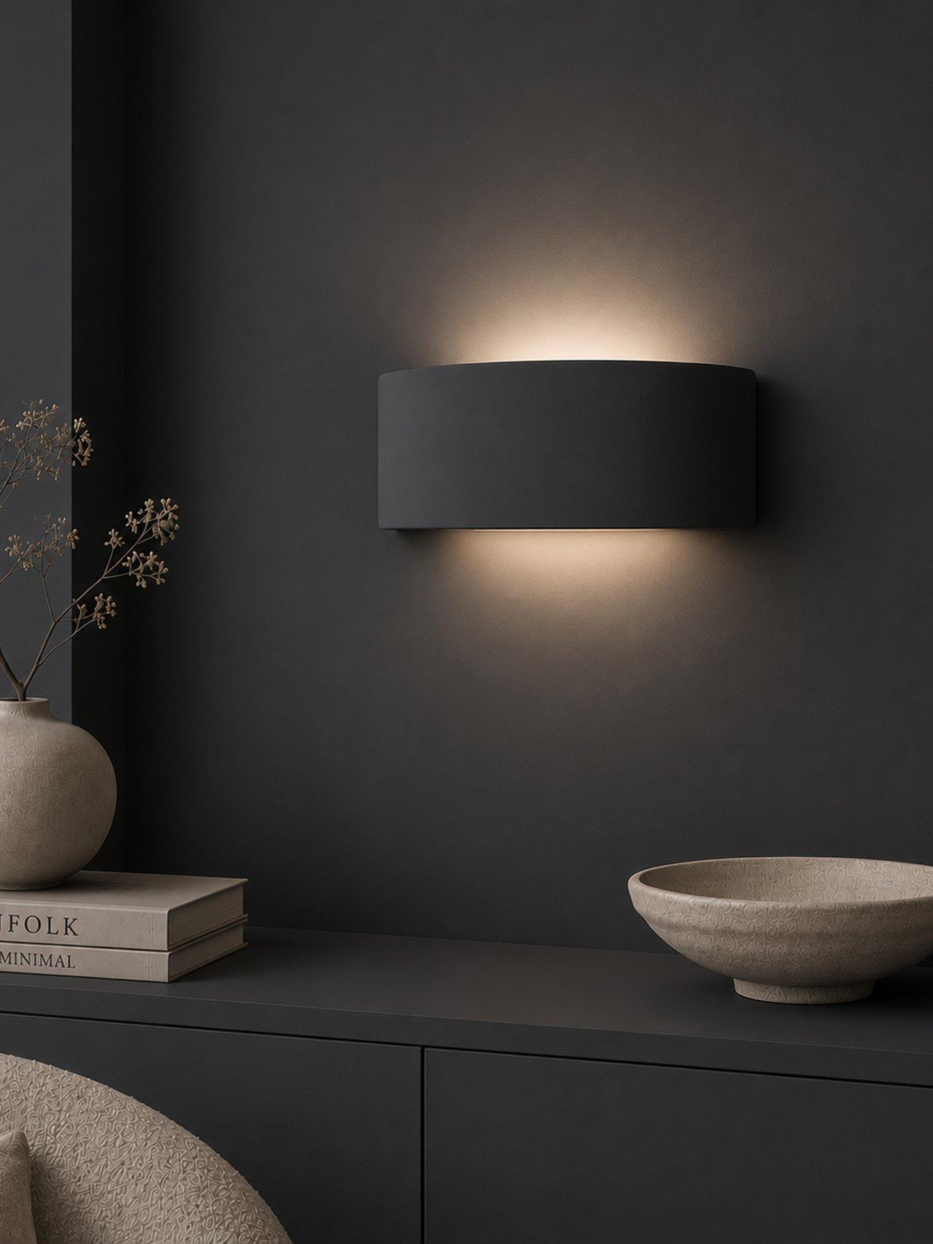 ValueLights - Vincent - LED Flush Wall Light - Ceramic - Grey Blue - Image 5
