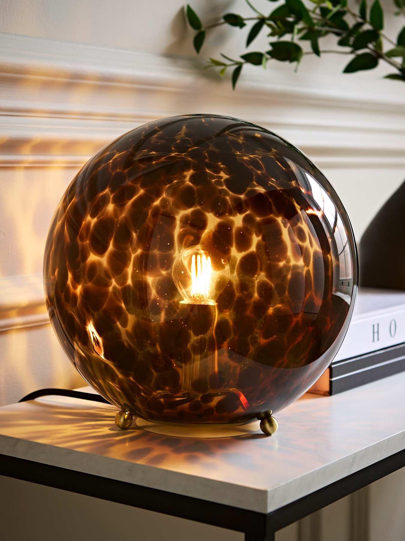 Chiara Glass Globe Shade Brushed Gold Led Wall Light With Bulb - Size: 200 X 170 X 100Cm - Wilko Leopard Print Valuelights - Image 5