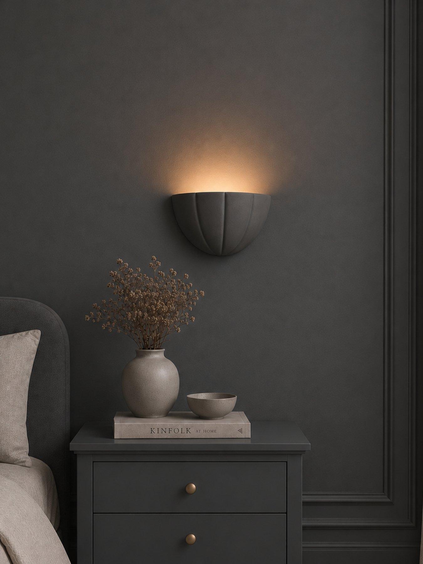 ValueLights - Leonardo - LED Flush Wall Light - Scallop - Grey Blue - Image 5