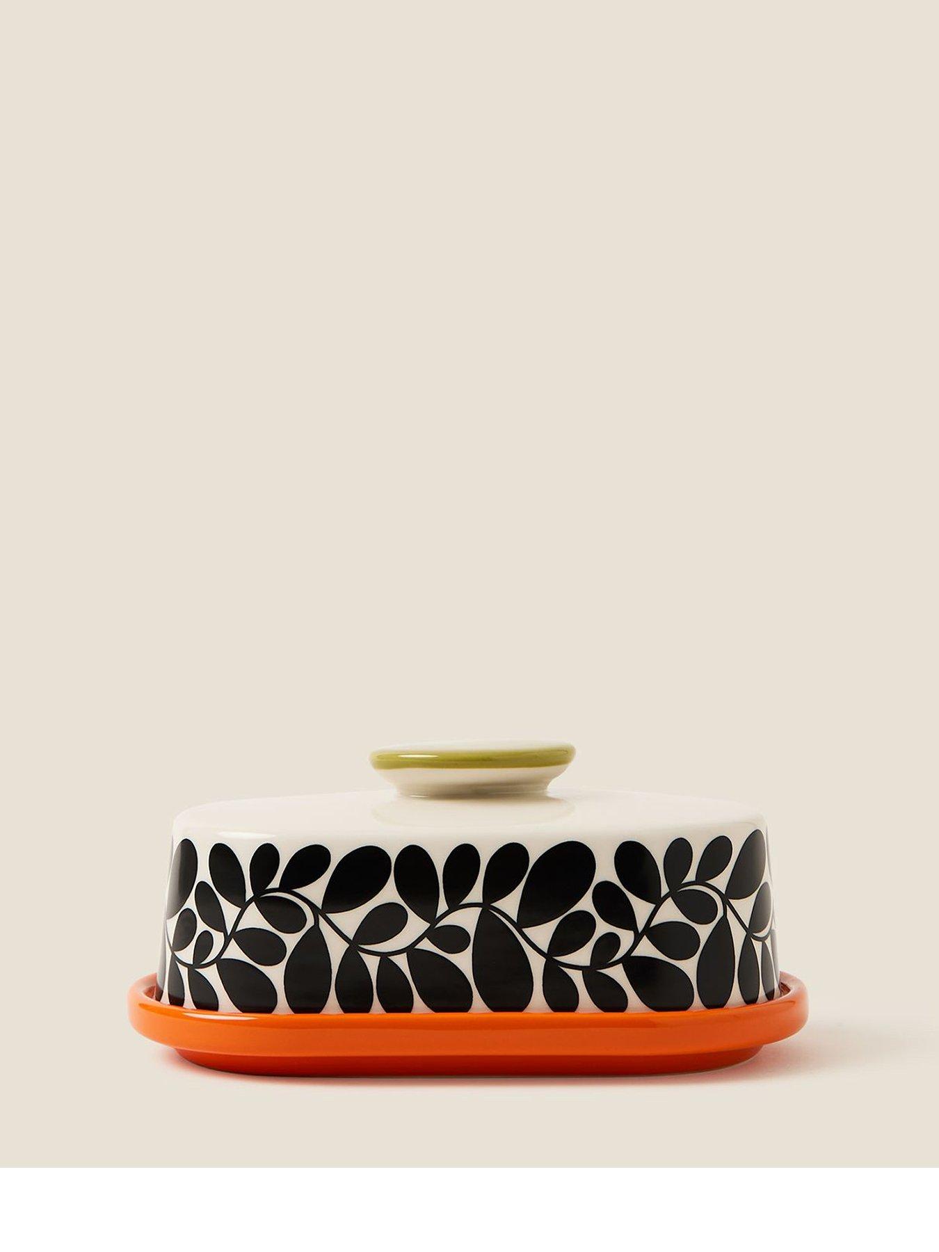 Image 2 of 4 of Orla Kiely Ok Sycamore Stripe Butter Dish Orange