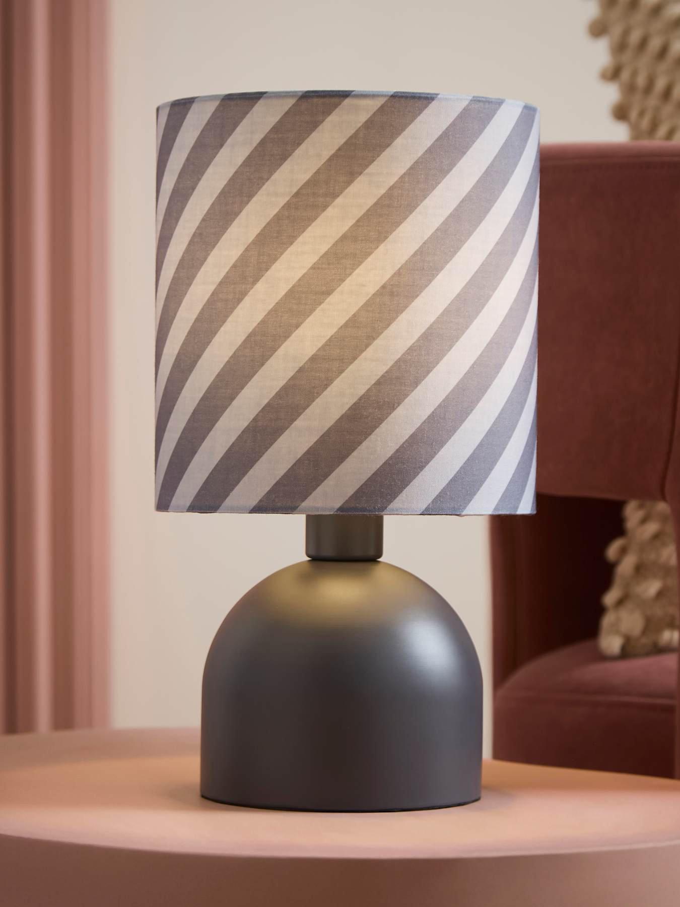 ValueLights Miley Grey Twist Table Lamp and Warm White Bulb