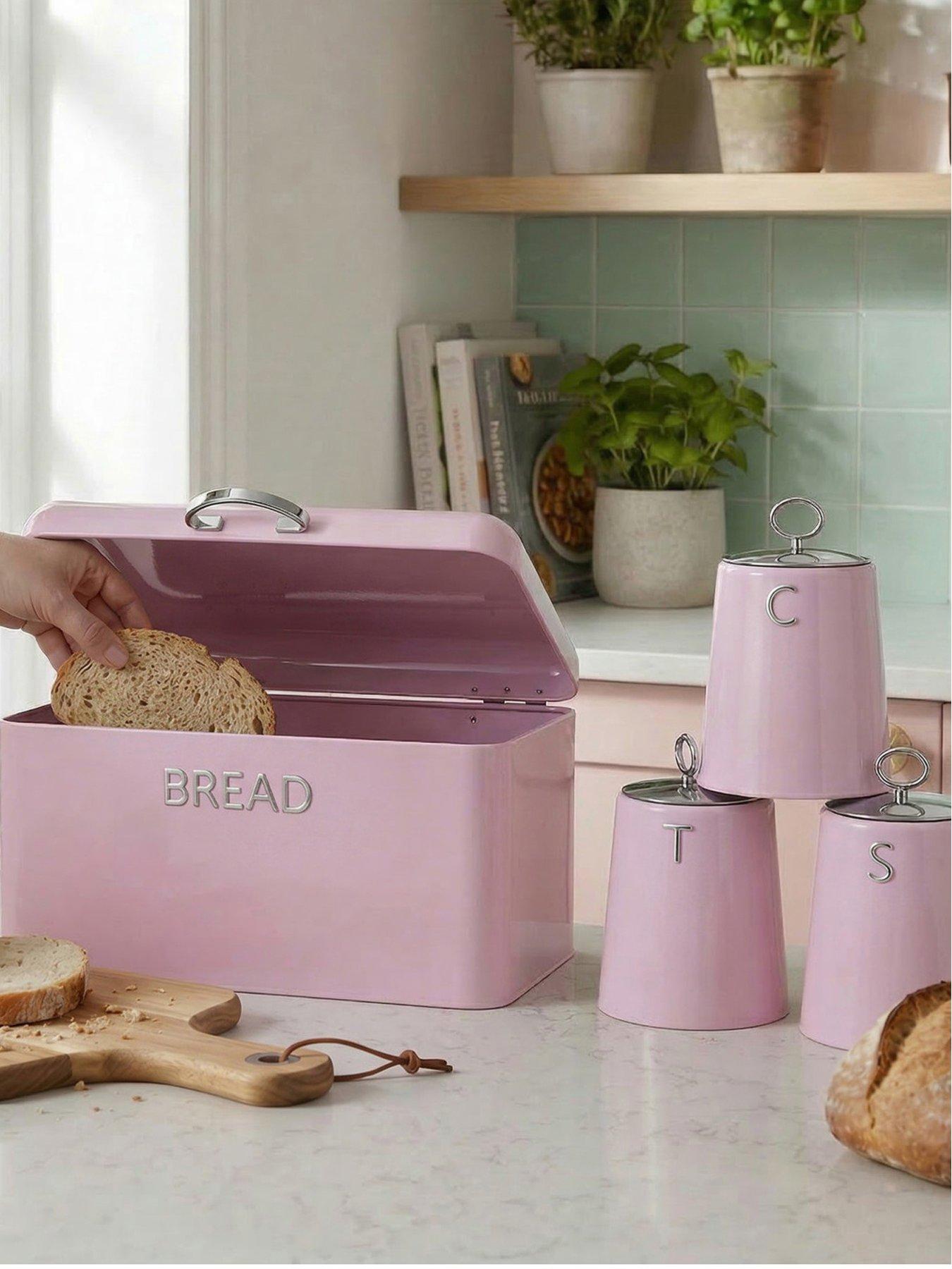 Salter Retro Bread Bin Pink
