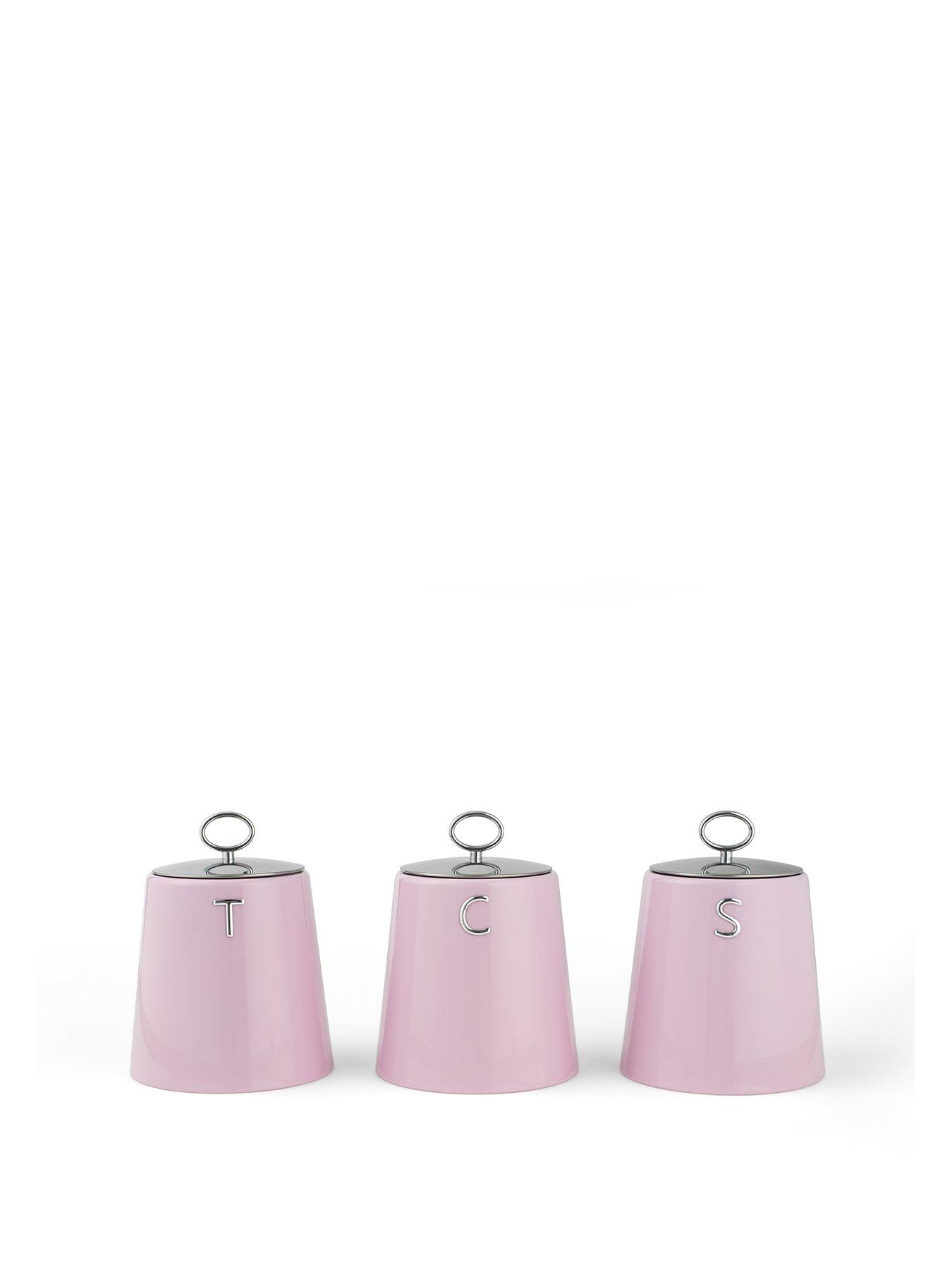 Image 2 of 5 of Salter Salter Retro 3pc Canister Set Pink