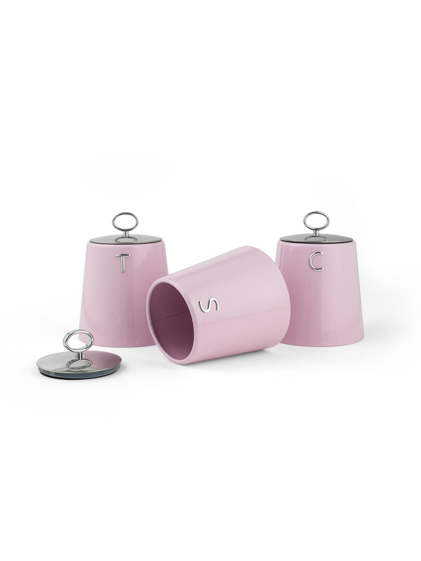 Image 4 of 5 of Salter Salter Retro 3pc Canister Set Pink