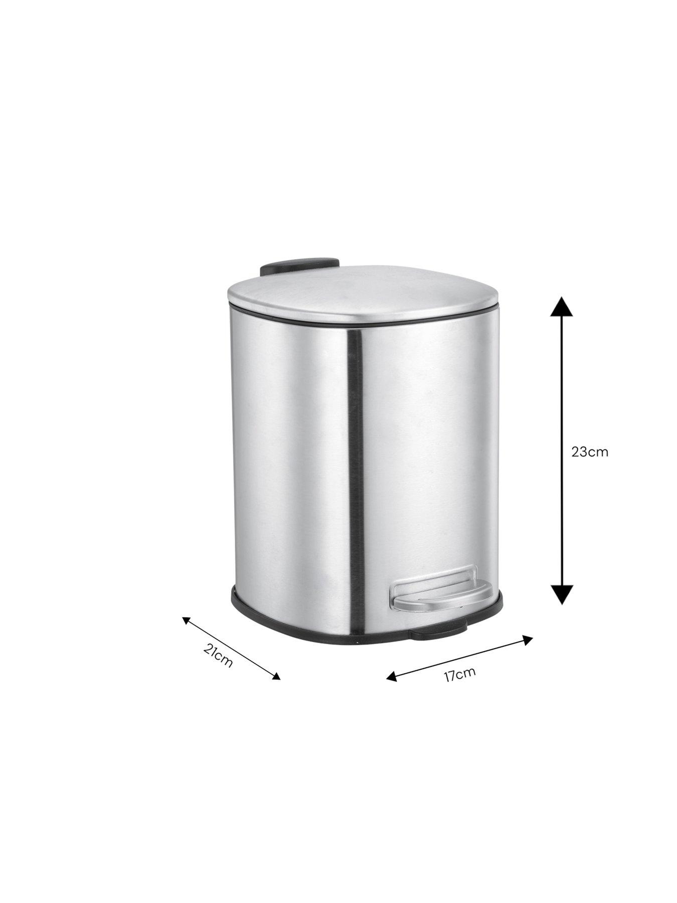 Image 6 of 6 of Showerdrape Capri Satin Chrome 3l Bathroom Bin &amp; Toilet Brush Set