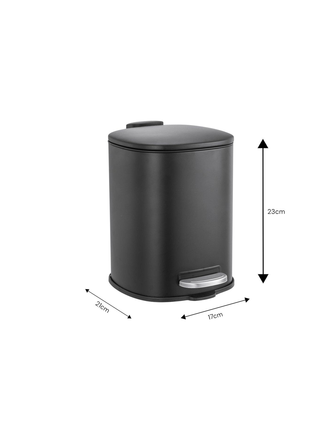 Image 6 of 6 of Showerdrape Capri Black 3l Bathroom Bin &amp; Toilet Brush Set