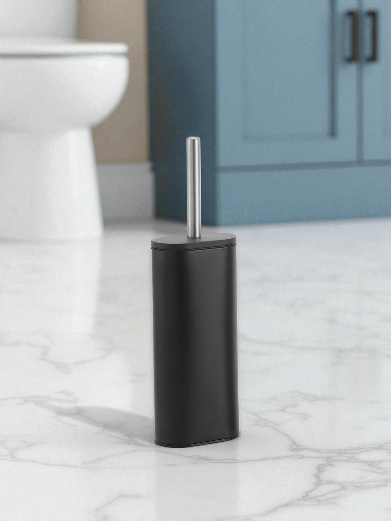 Showerdrape Fortuna Black Steel Toilet Brush And Holder