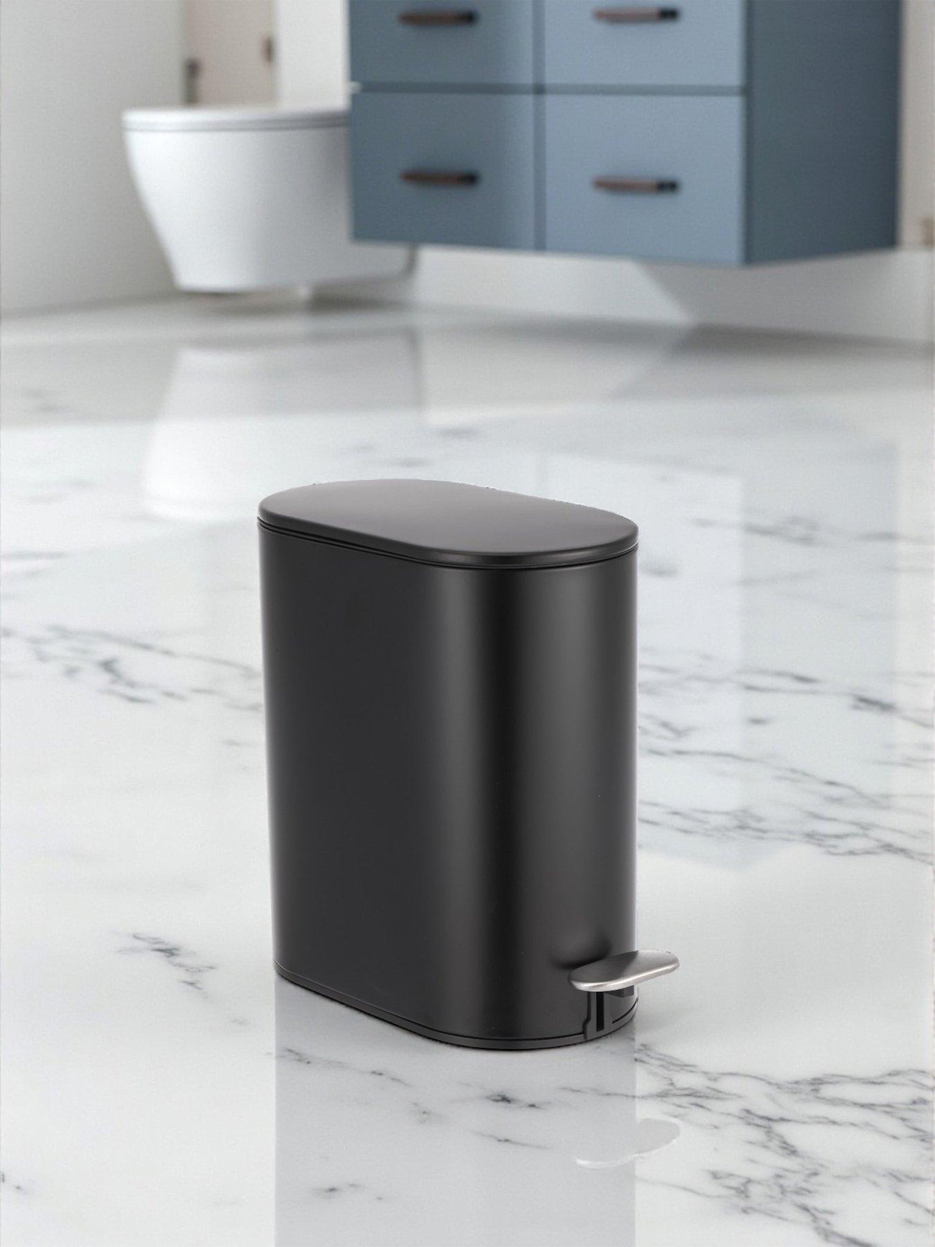 Showerdrape Fortuna 5l Soft Close Bathroom Pedal Bin Black