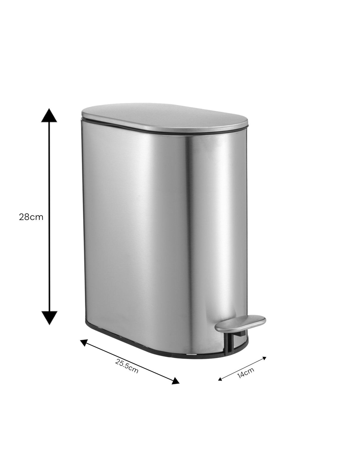 Image 4 of 4 of Showerdrape Fortuna 5l Soft Close Bathroom Pedal Bin Satin Silver