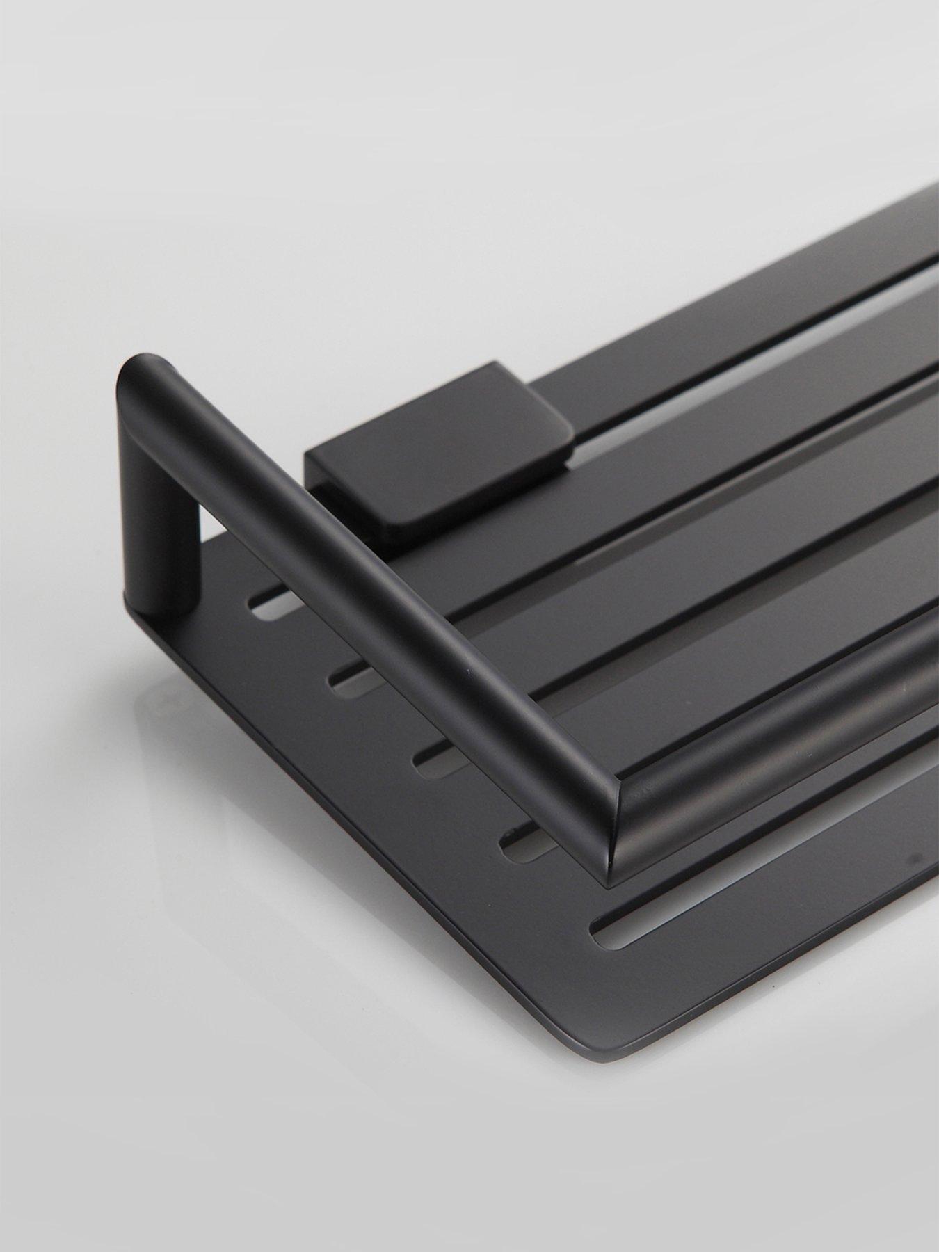 Image 3 of 4 of Showerdrape Showerdrape Verso Stainless Steel Black Rectangular Shower Basket