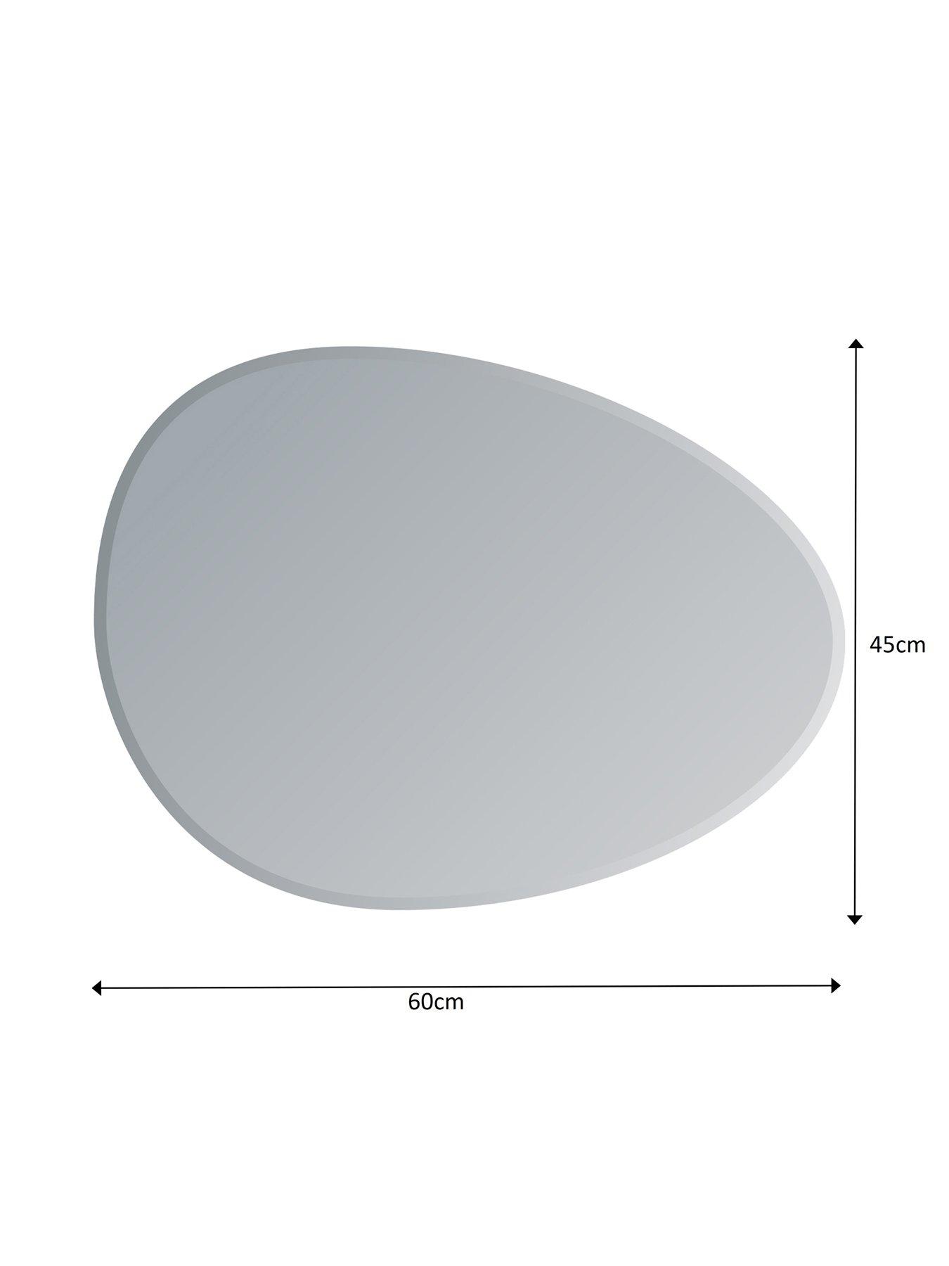 Image 5 of 5 of Showerdrape Angel Pebble Asymmetrical Wall Mounted Frameless Mirror 60 X 45cm