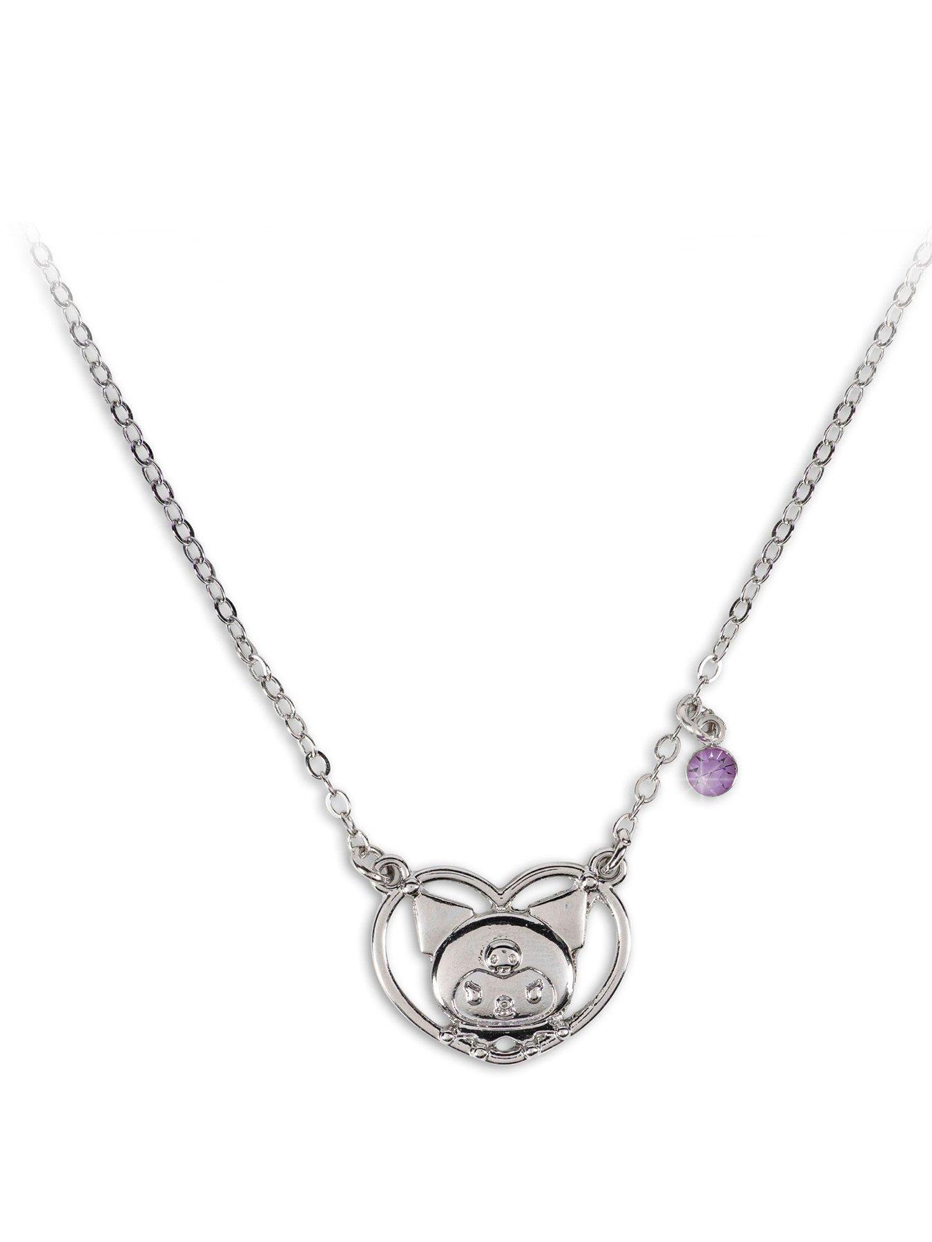 Image 1 of 4 of Hello Kitty Kuromi Silver Pnedant Necklace
