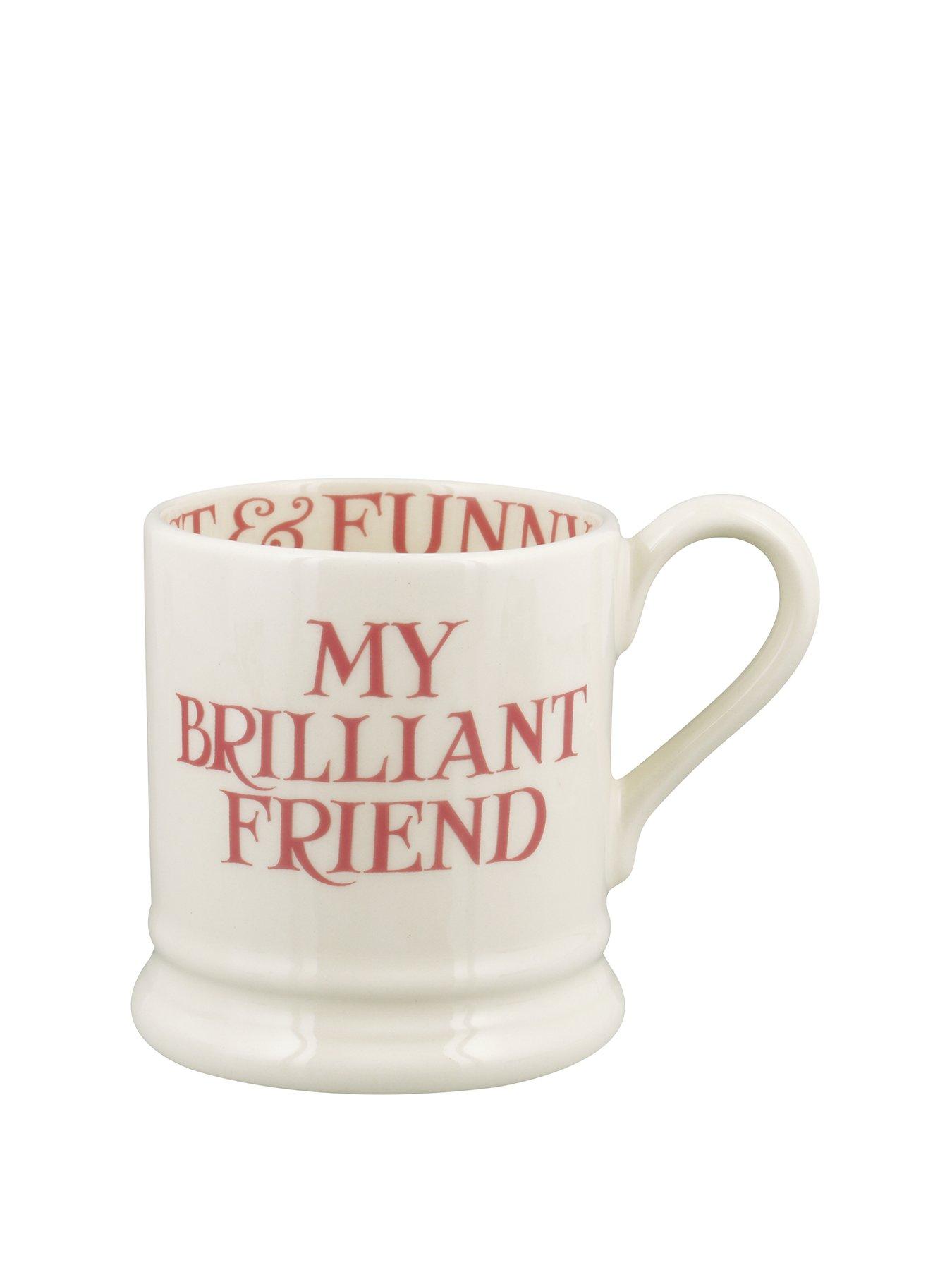 Image 2 of 4 of Emma Bridgewater Pink Toast My Brilliant Friend 1/2 Pint Mug