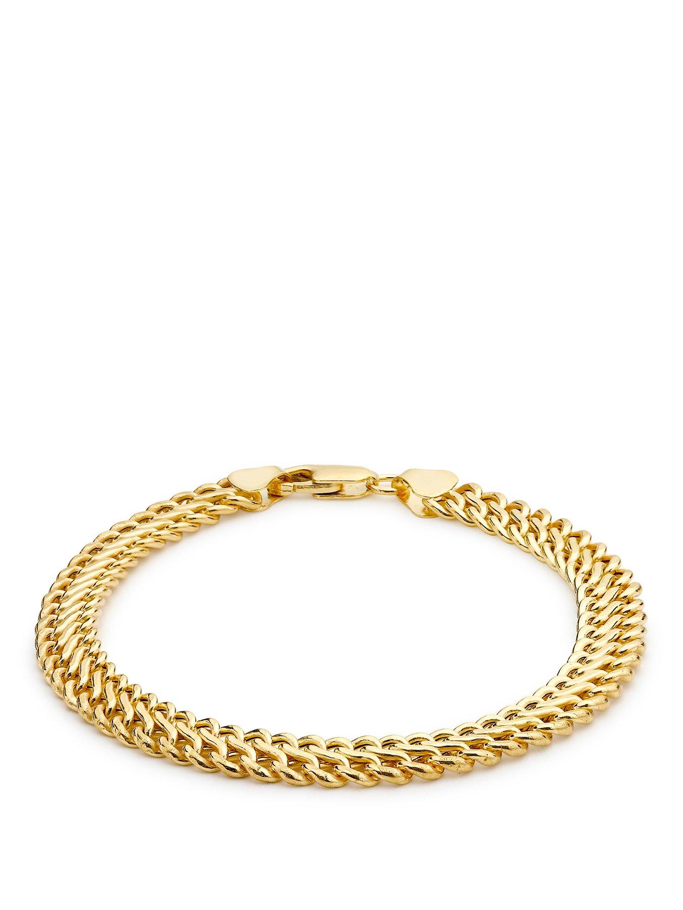 Love GOLD 9ct Yellow Gold 'Figure 8' Hollow Curb Bracelet 18cm/7'