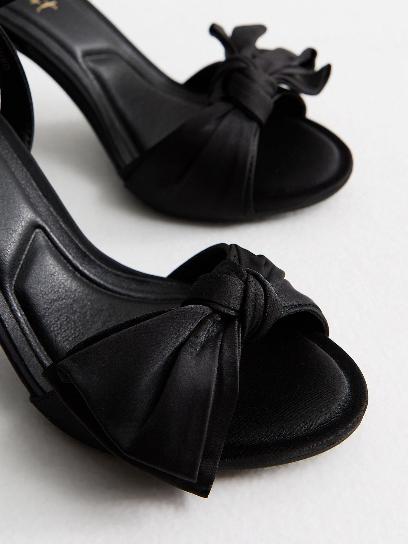 Image 5 of 5 of New Look Womens Bow Front Stiletto Heel Sandals - Black