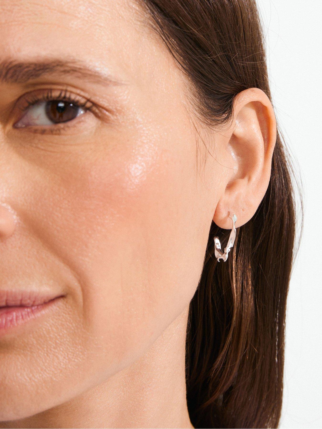 Image 2 of 4 of Pilgrim HERE hoop earrings silver-plated