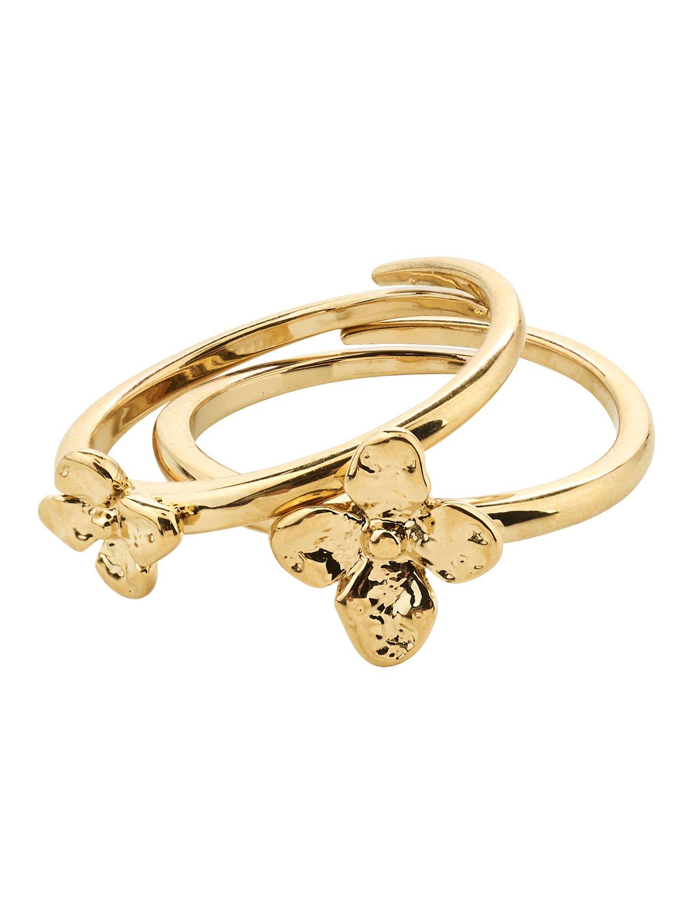 Image 2 of 5 of Pilgrim Sanine - gift set, rings & earstuds, gold-plated