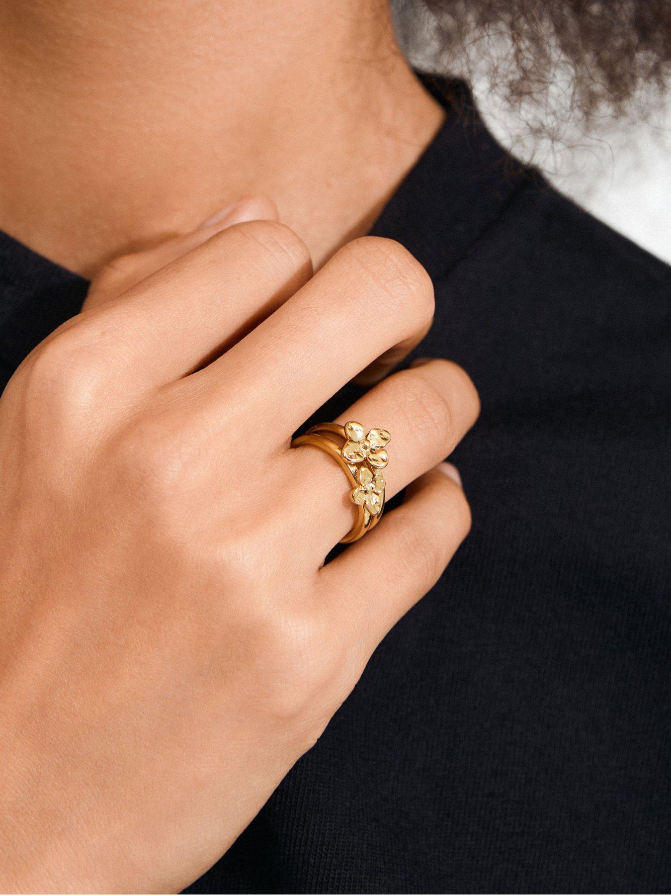 Image 5 of 5 of Pilgrim Sanine - gift set, rings & earstuds, gold-plated