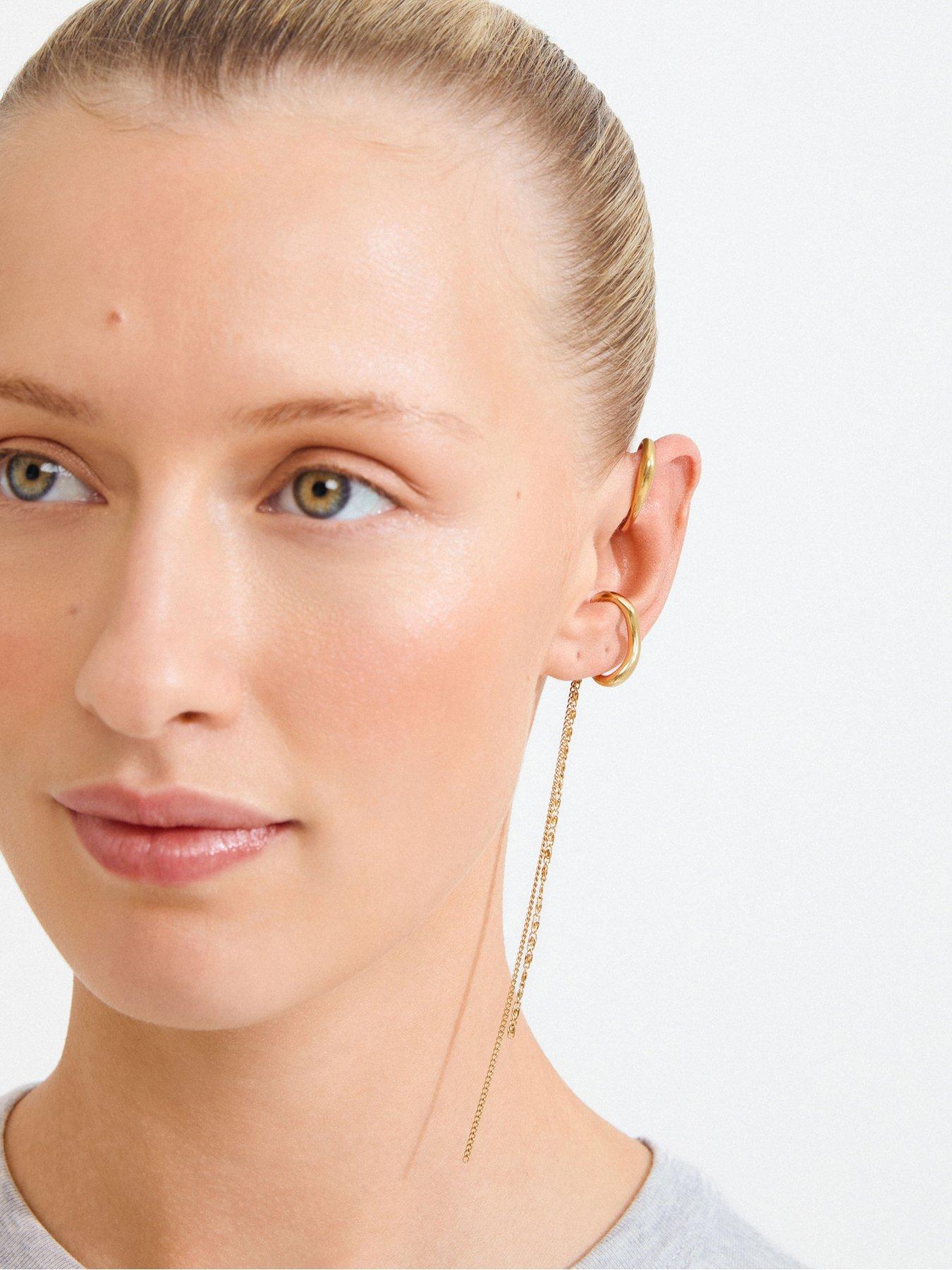 Image 2 of 3 of Pilgrim Evon - ear cuff, 2-in-1 set, gold-plated