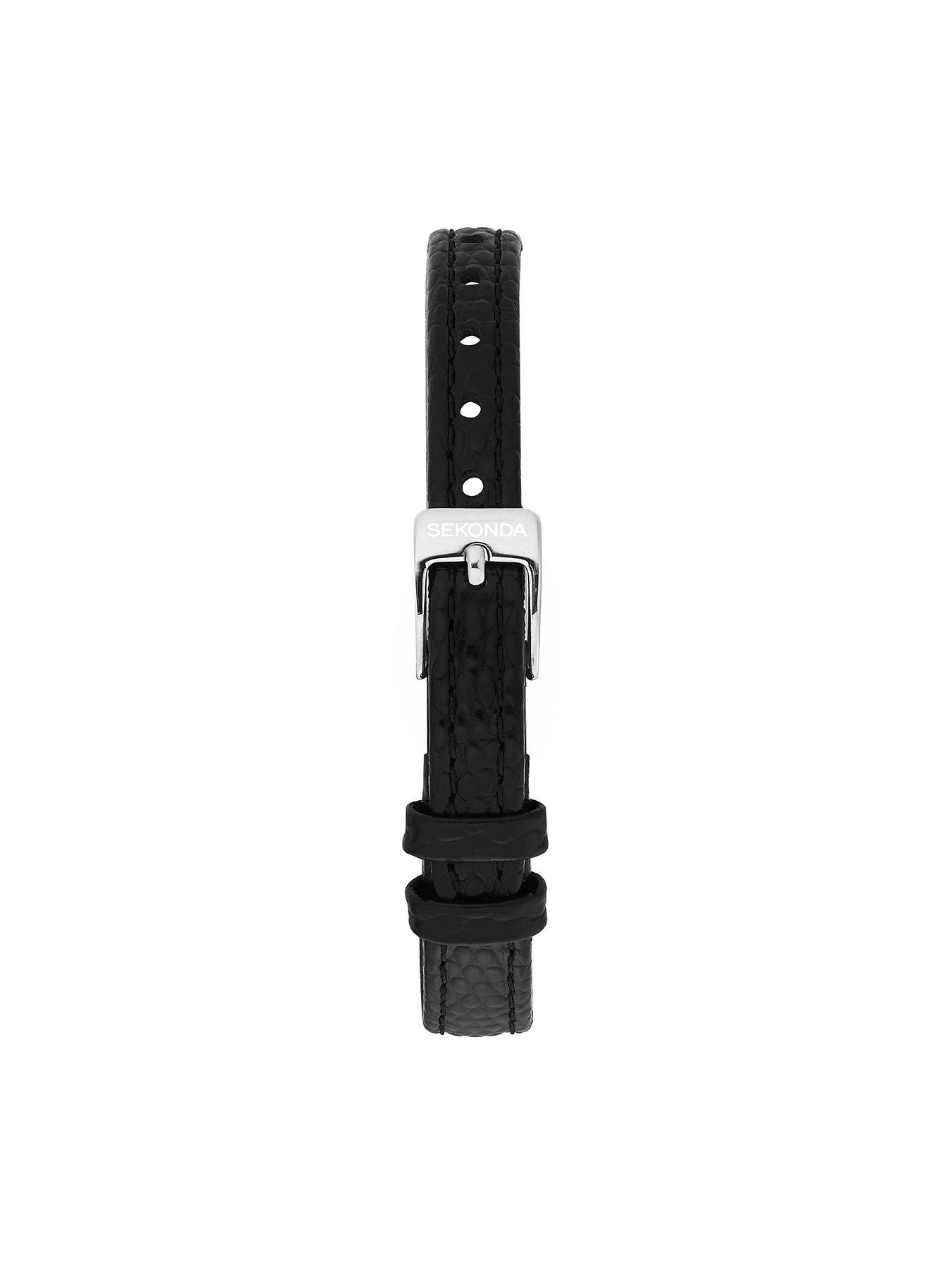Image 5 of 5 of Sekonda Womens Bellamy Black Leather Strap Watch, Necklace and Earrings Gift Set
