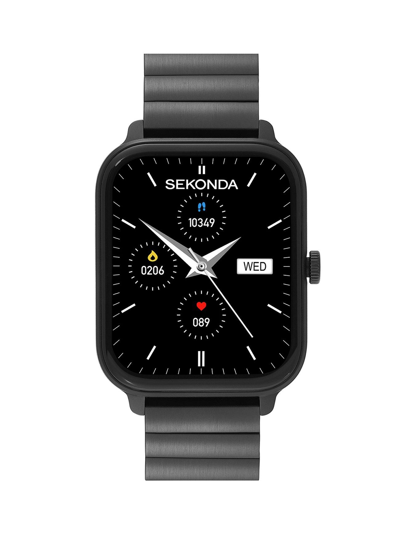 Sekonda Sekonda Unisex Motion Lux Black Stainless Steel Strap with LCD Dial Smartwatch