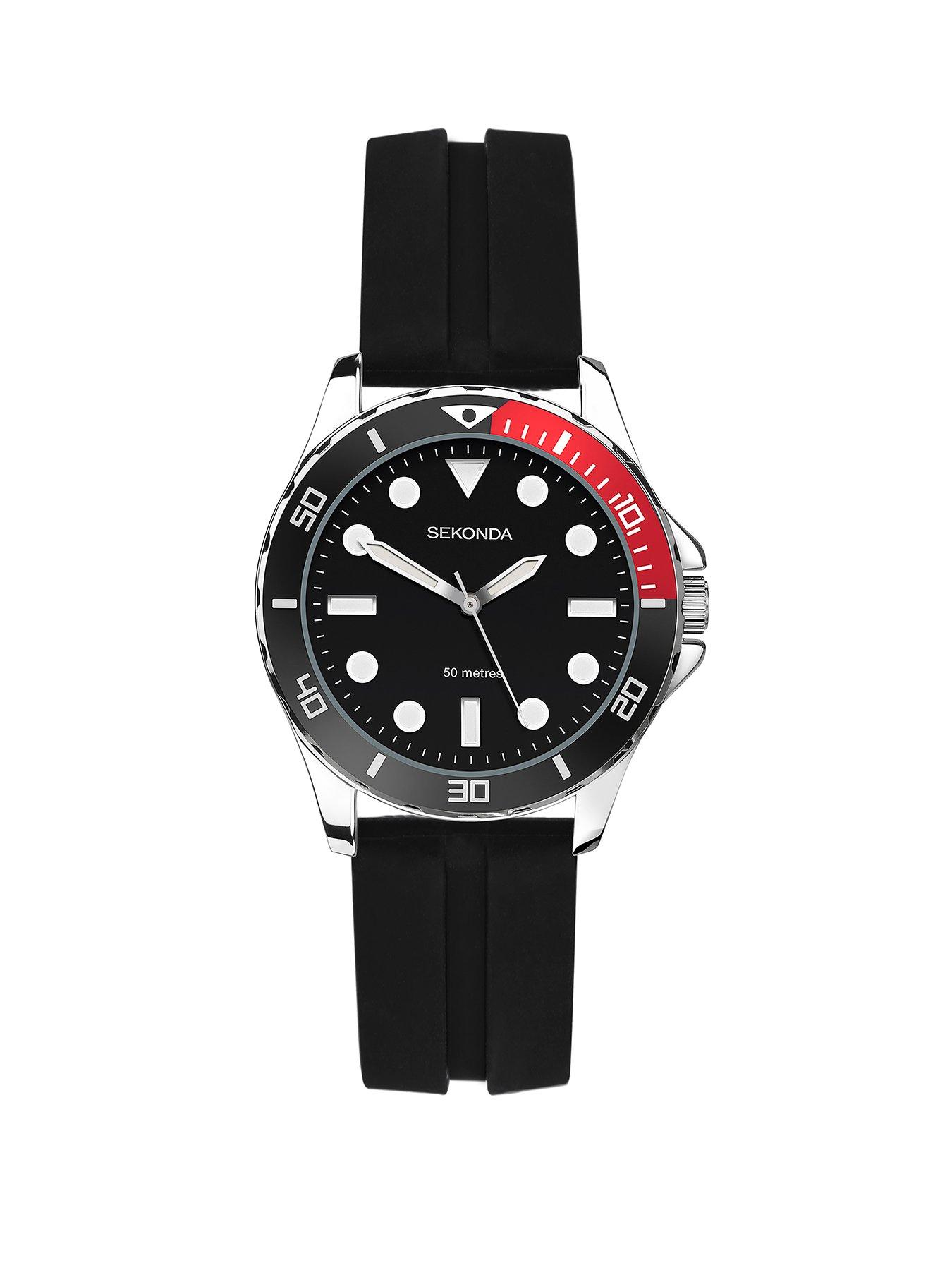 Sekonda Womens Balearic Black Silicone Strap With Black Dial Analogue Watch - Image 3