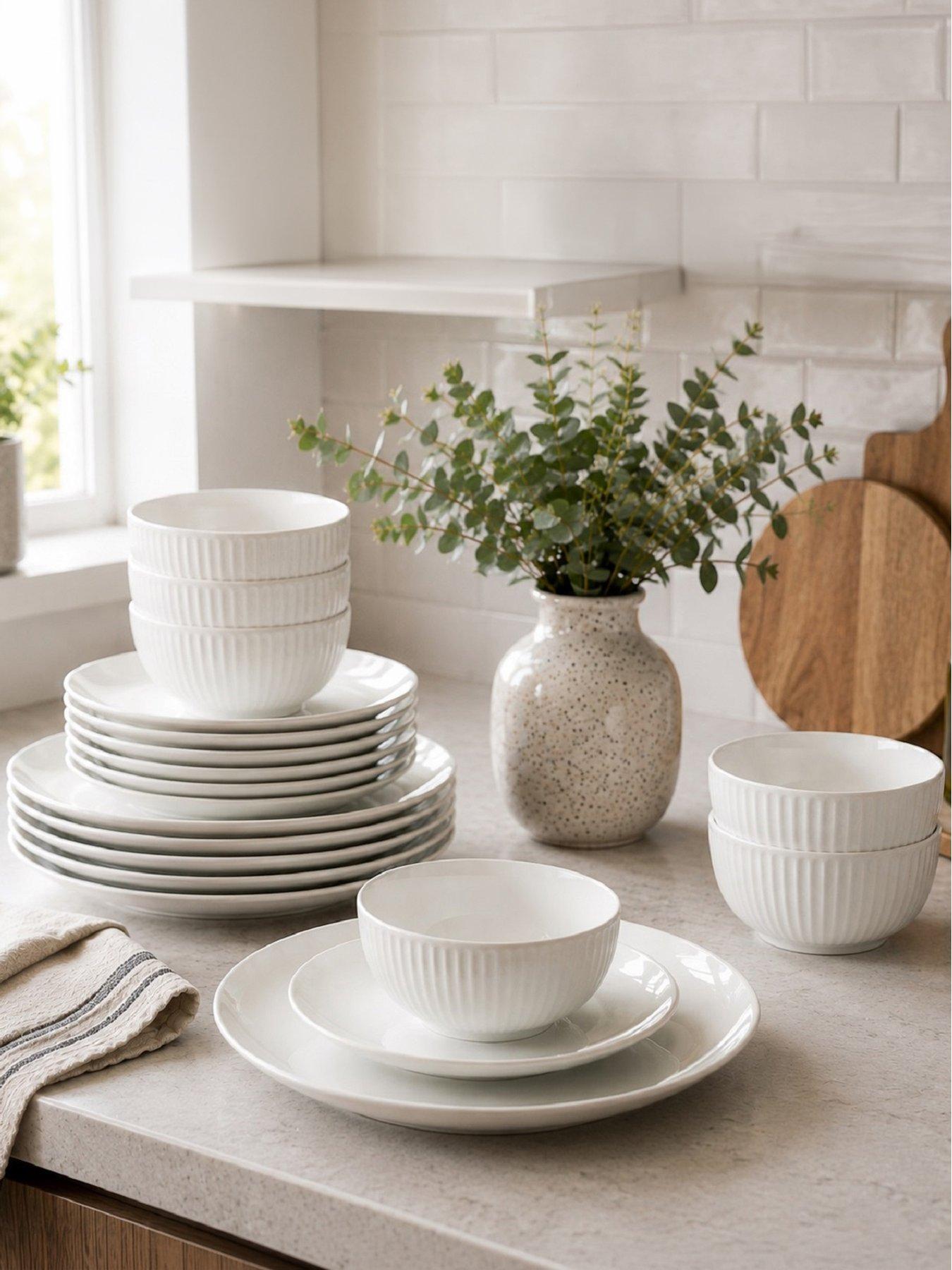 Image 1 of 5 of WATERSIDE 18pc Embossed Dinner Set
