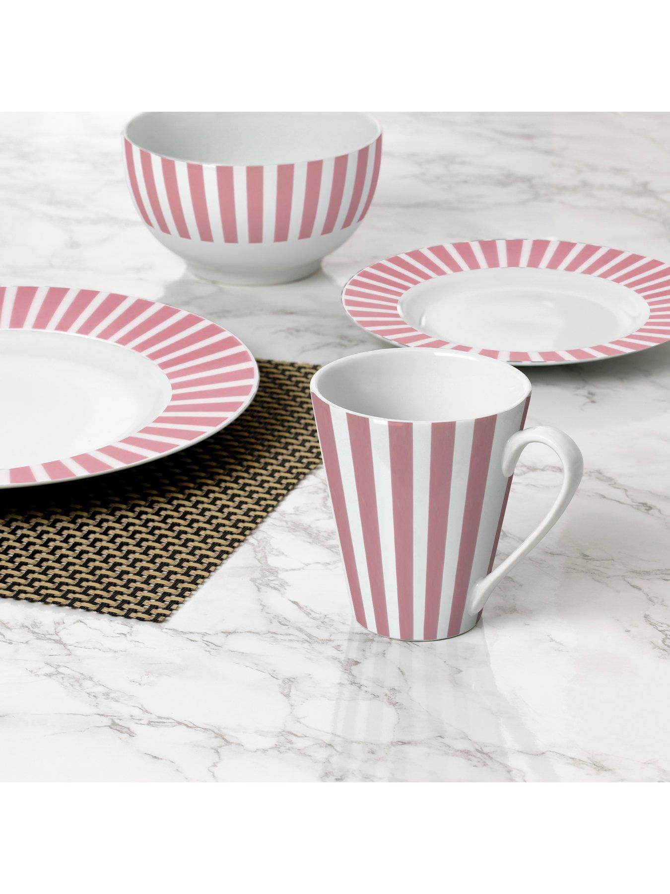 Image 4 of 4 of WATERSIDE 16pc Pink Stripe Dinner Set